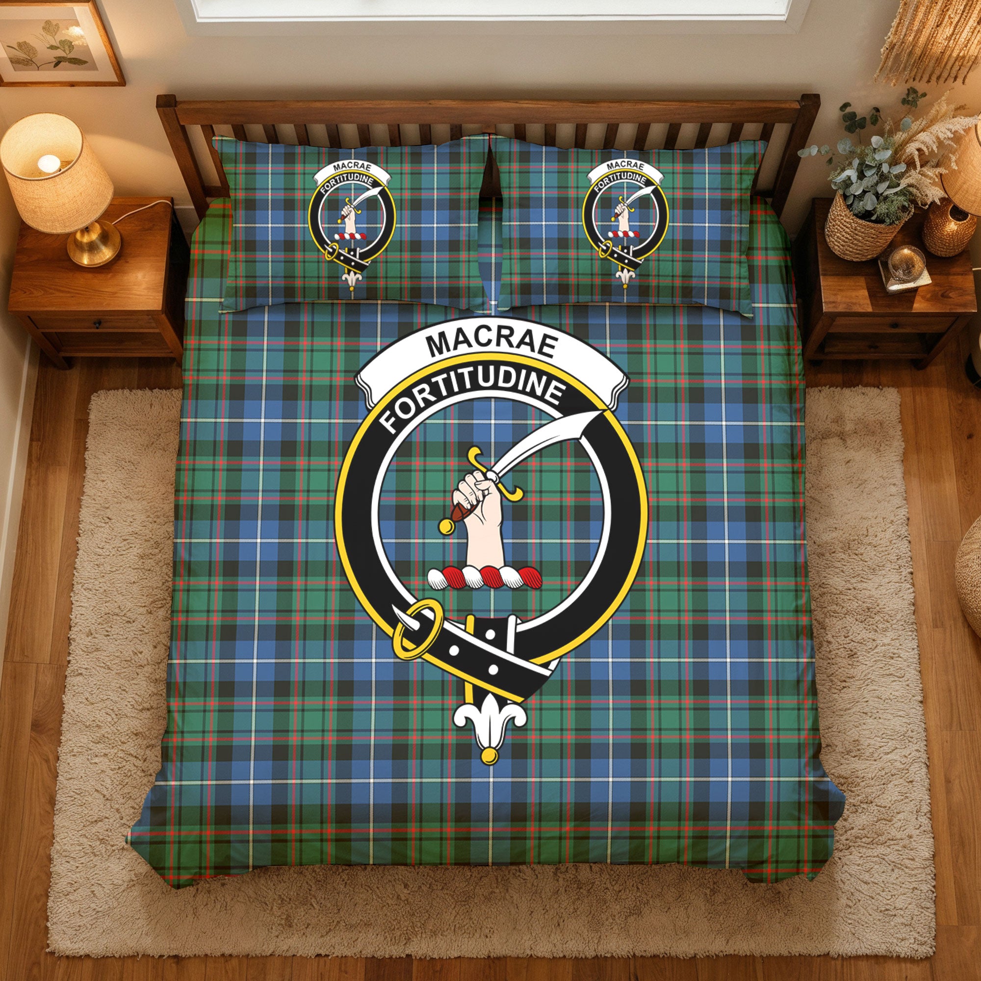 MacRae Hunting Ancient Tartan Crest Bedding Set