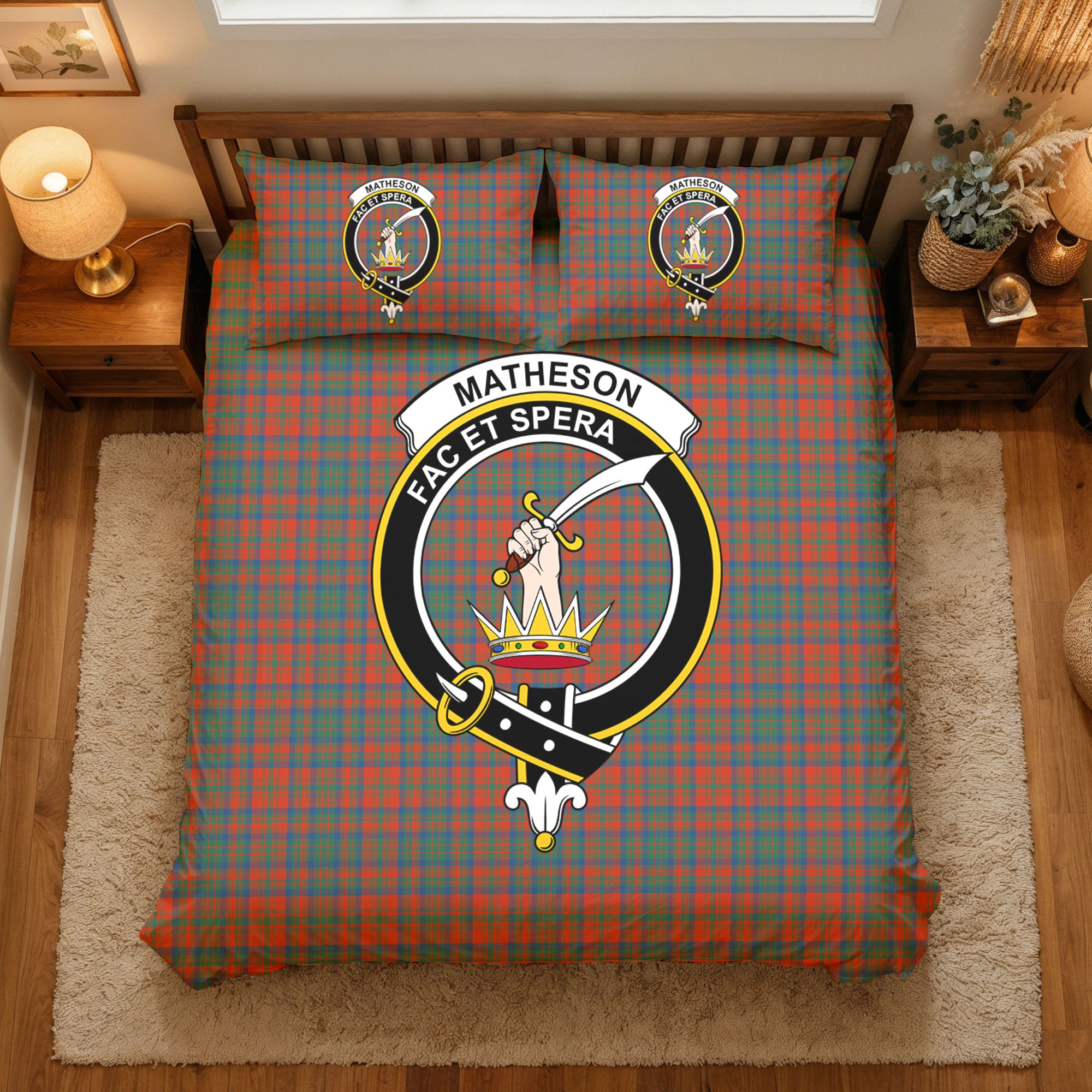 Matheson Ancient Tartan Crest Bedding Set