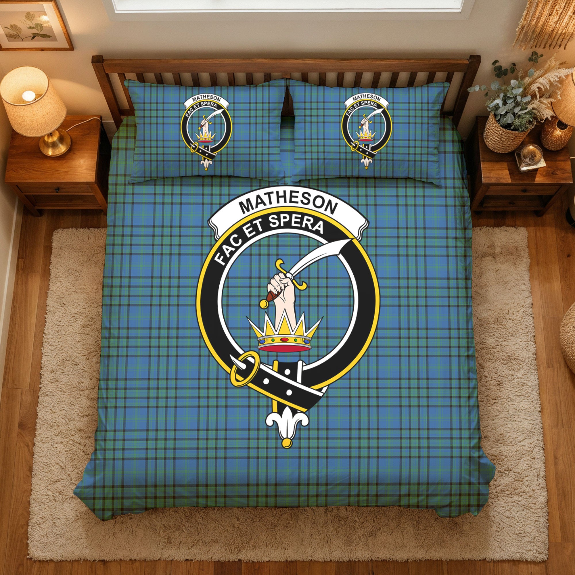 Matheson Hunting Ancient Tartan Crest Bedding Set