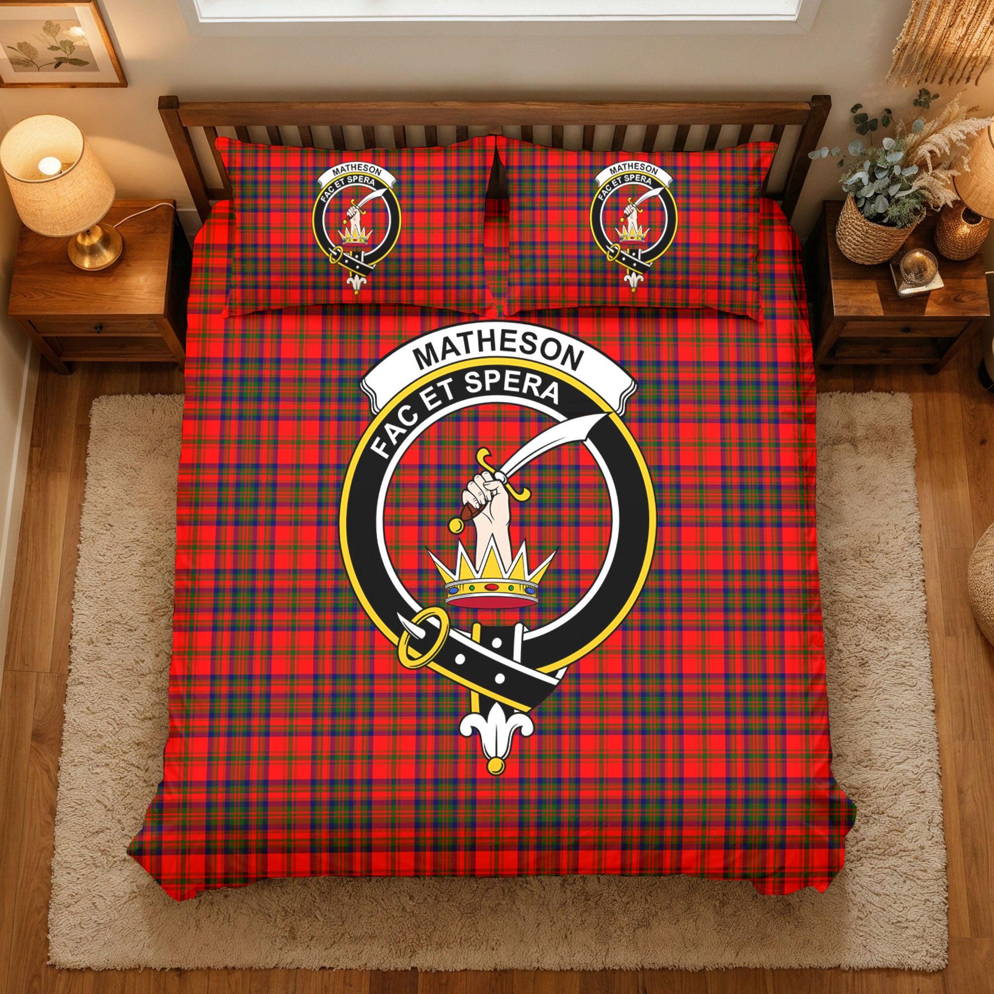 Matheson Modern Tartan Crest Bedding Set