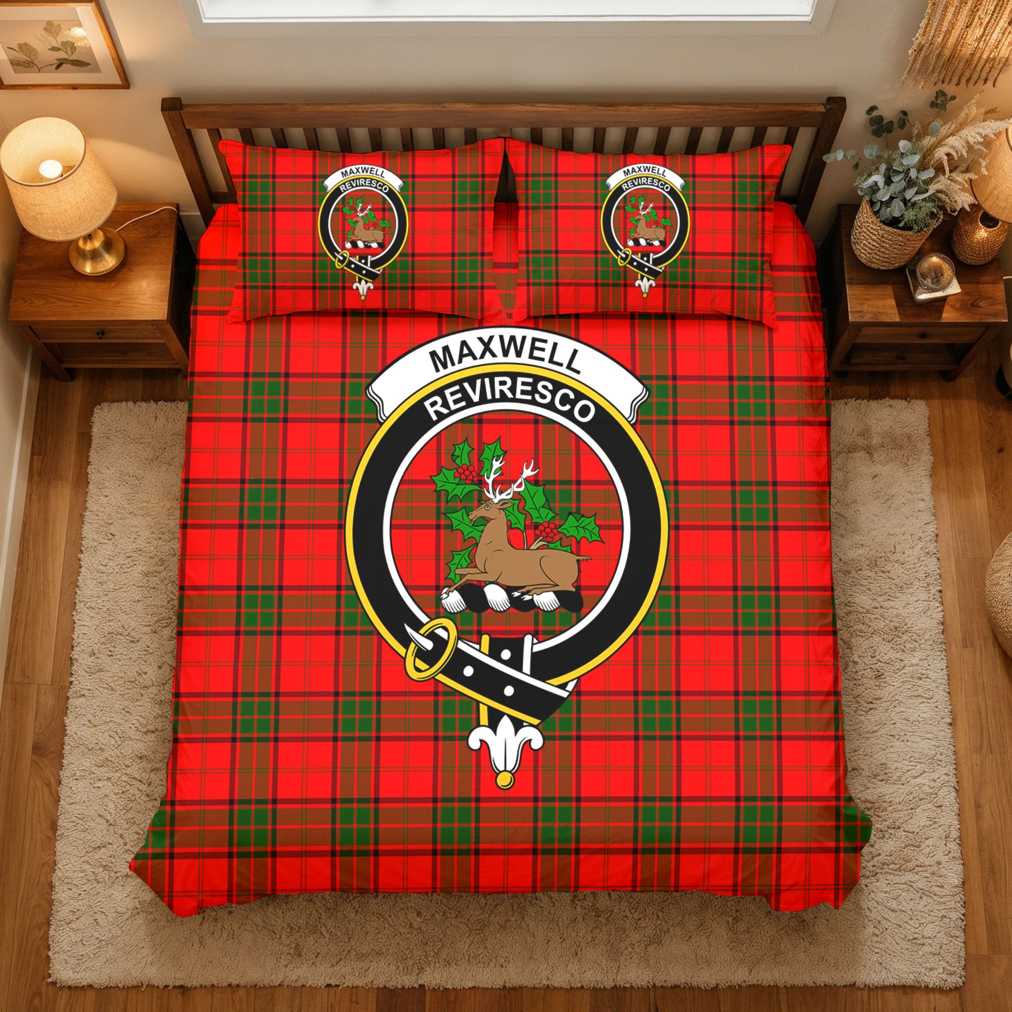 Maxwell Modern Tartan Crest Bedding Set