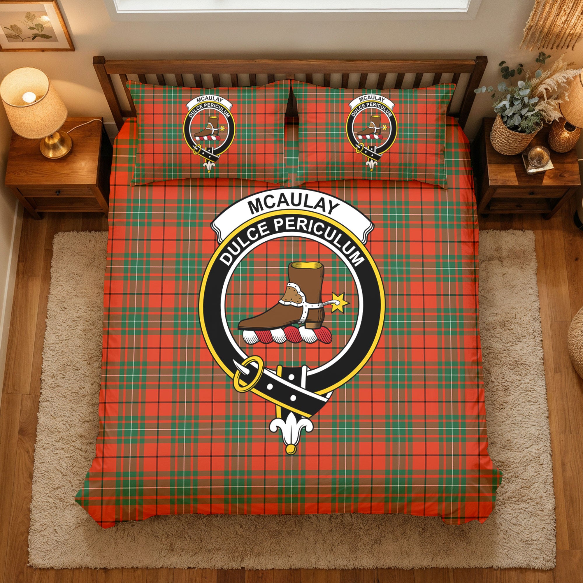 McAulay Ancient Tartan Crest Bedding Set