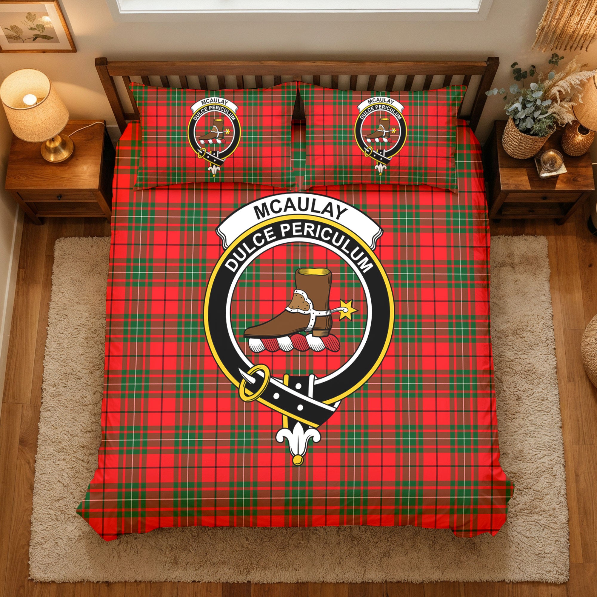 McAulay Modern Tartan Crest Bedding Set