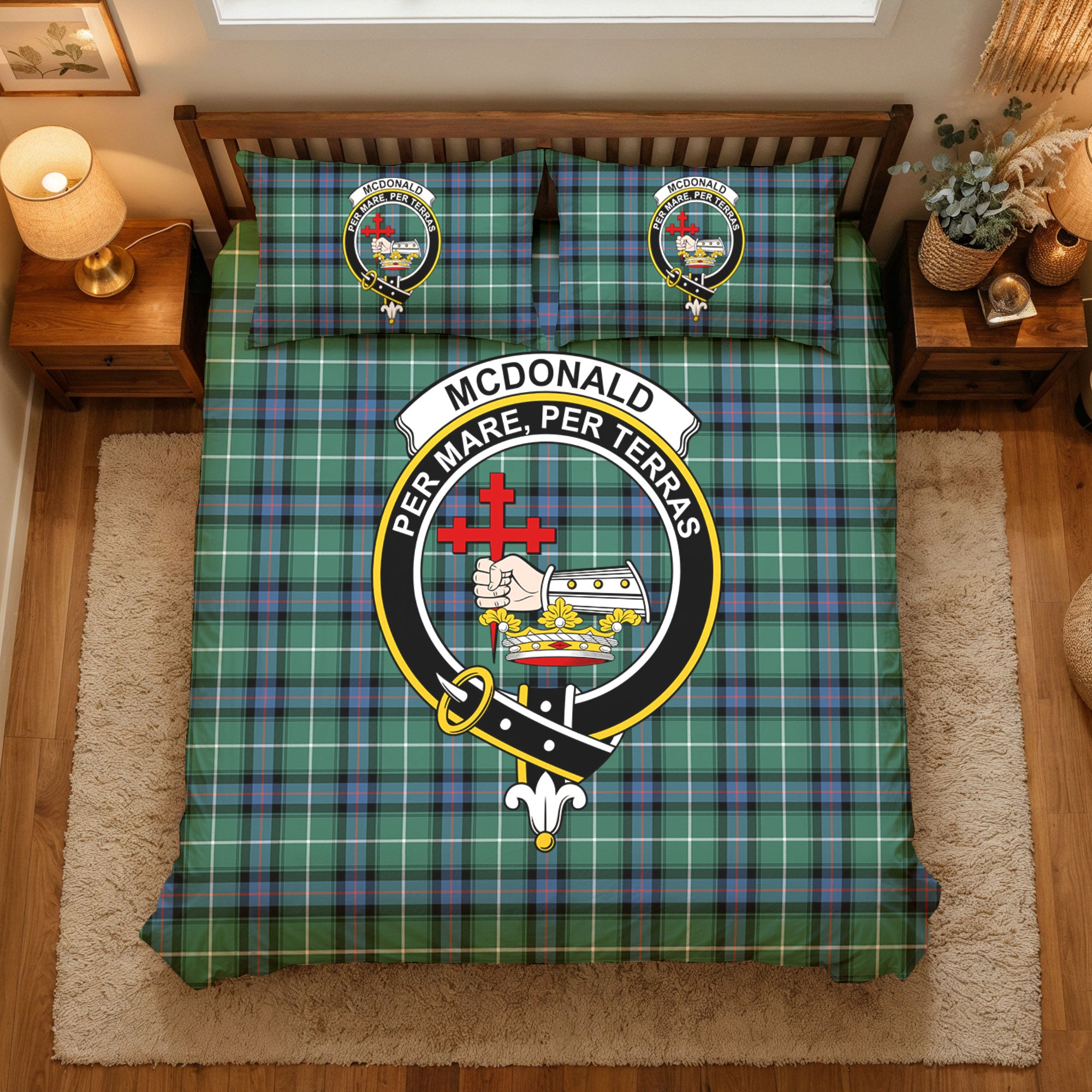 McDonald of the Isles Hunting Ancient Tartan Crest Bedding Set