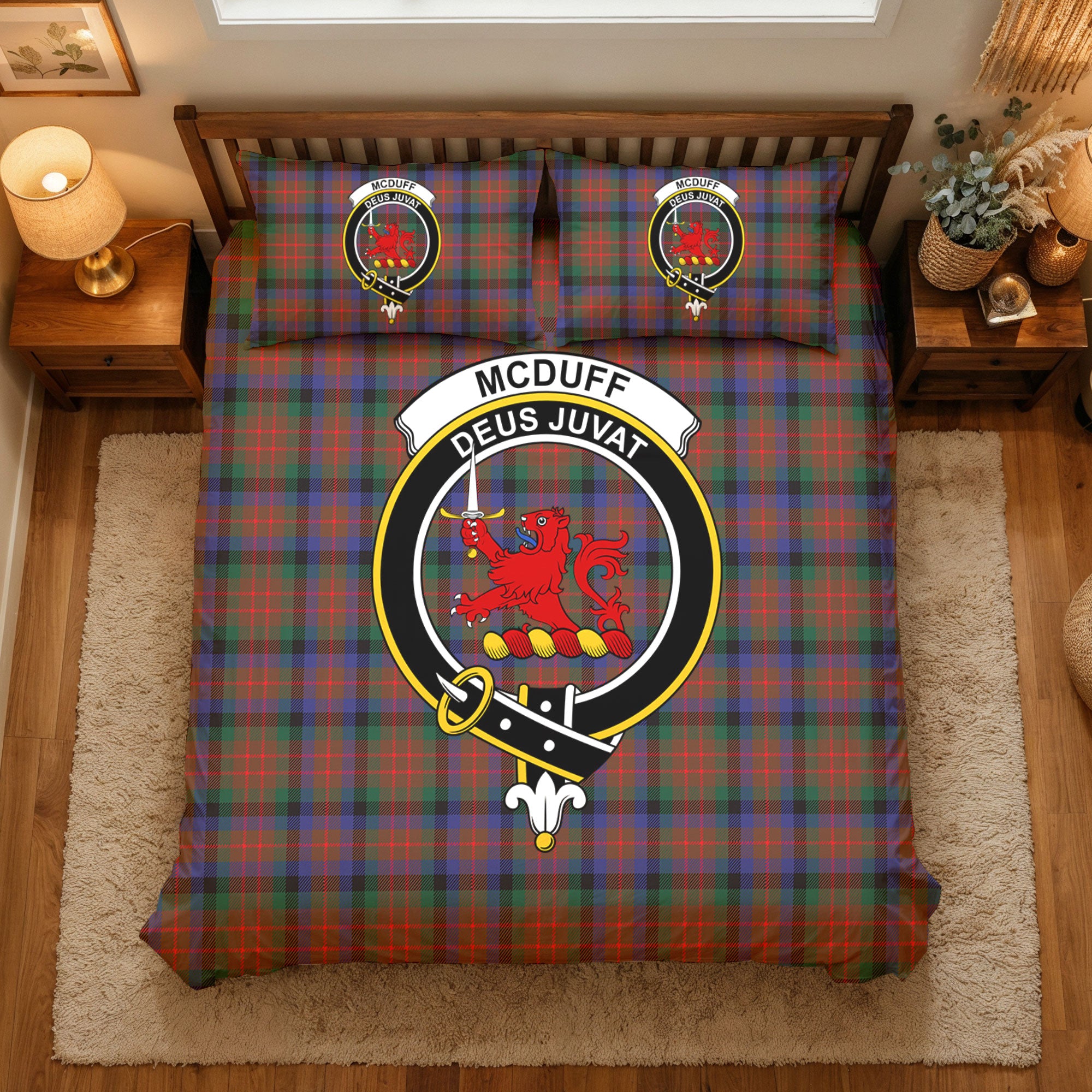 McDuff Hunting Modern Tartan Crest Bedding Set