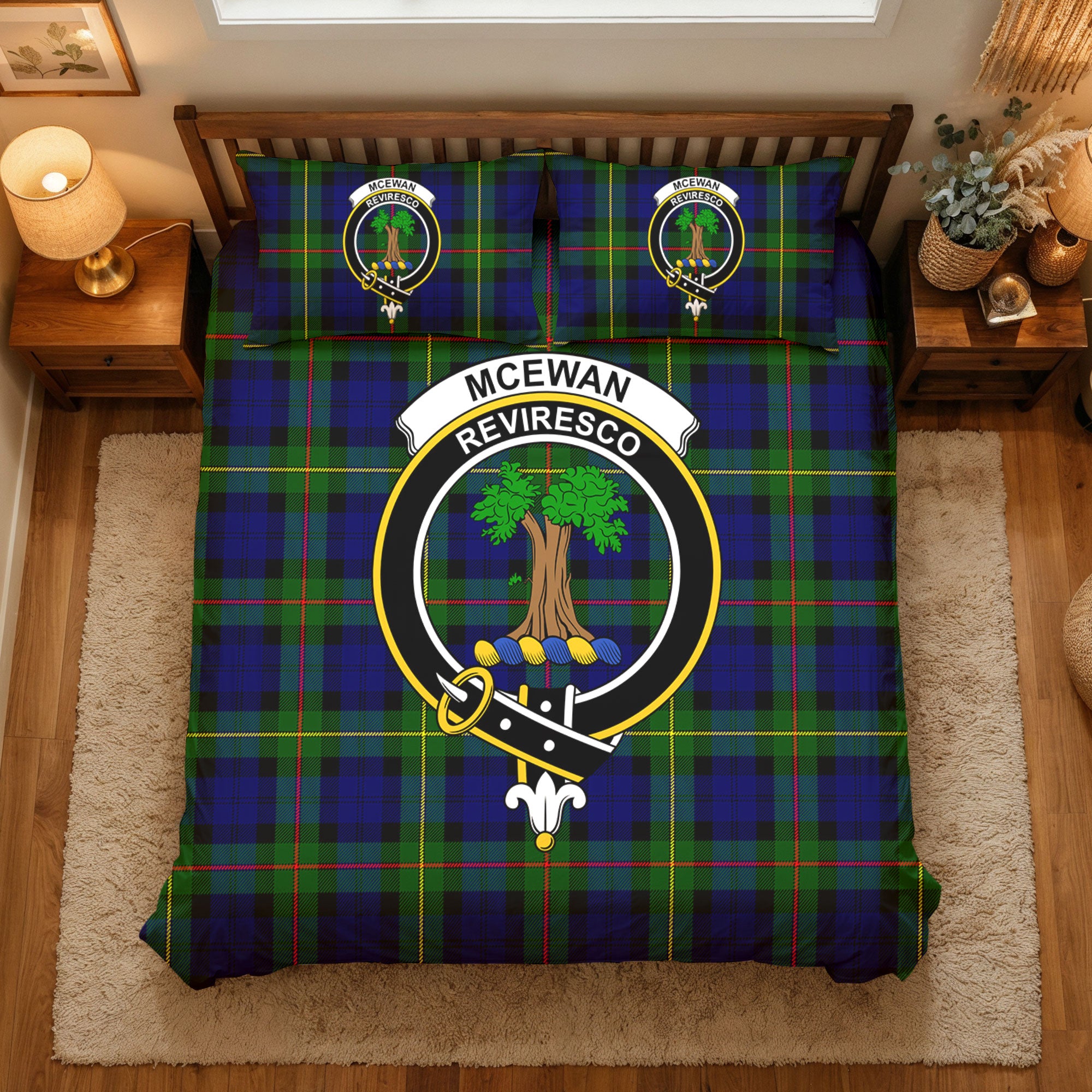McEwan Modern Tartan Crest Bedding Set