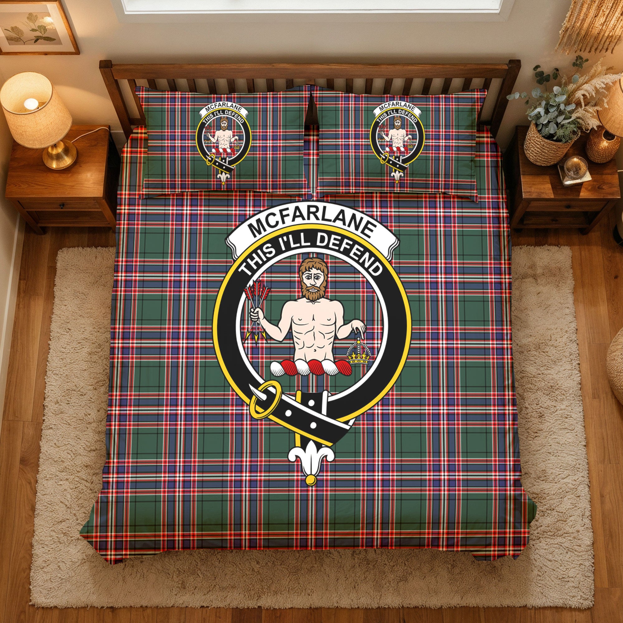 McFarlane Hunting Modern Tartan Crest Bedding Set