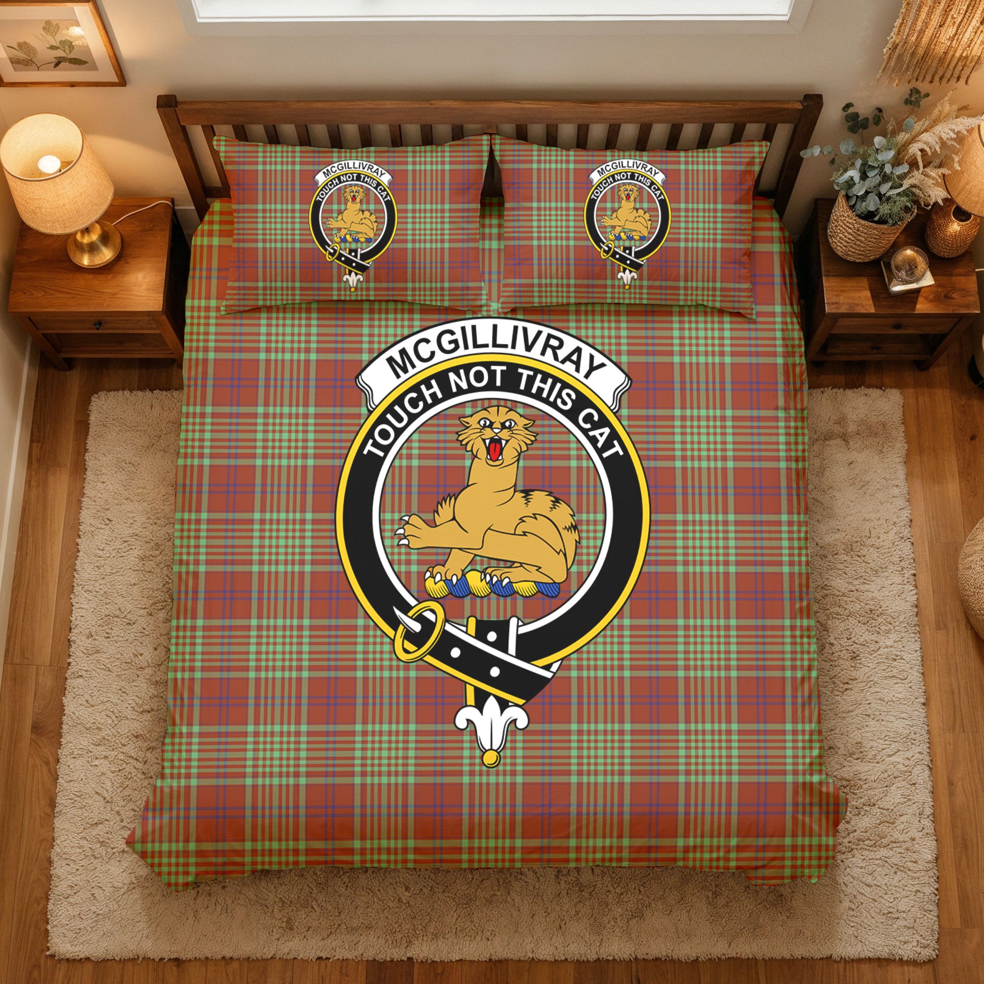 McGillivray Hunting Ancient Tartan Crest Bedding Set