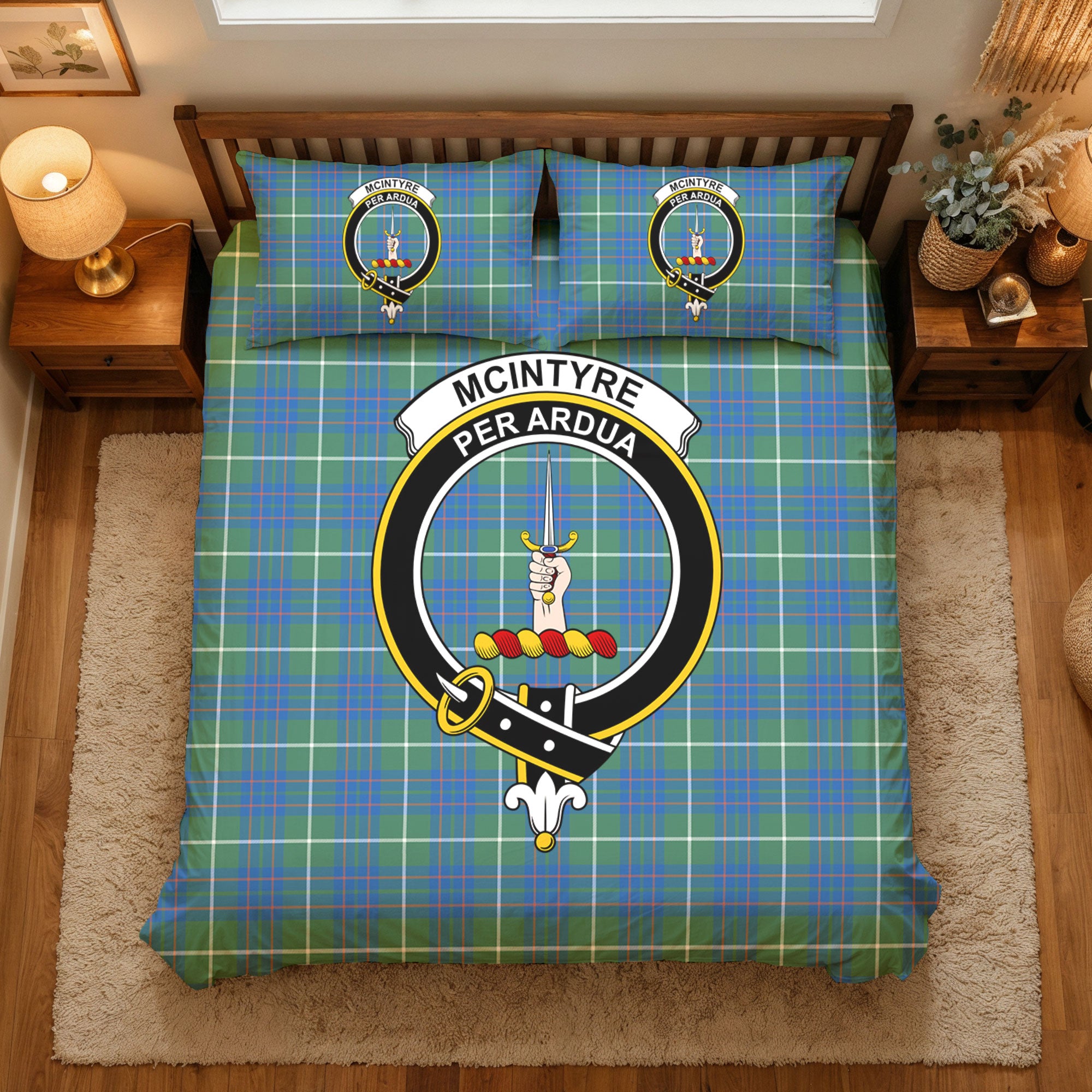 McIntyre Hunting Ancient Tartan Crest Bedding Set