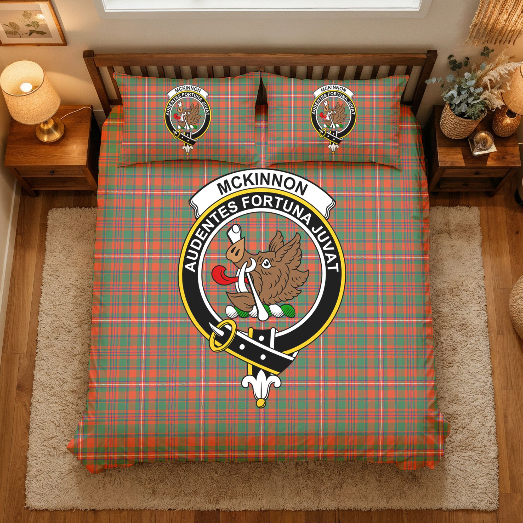 McKinnon Ancient Tartan Crest Bedding Set
