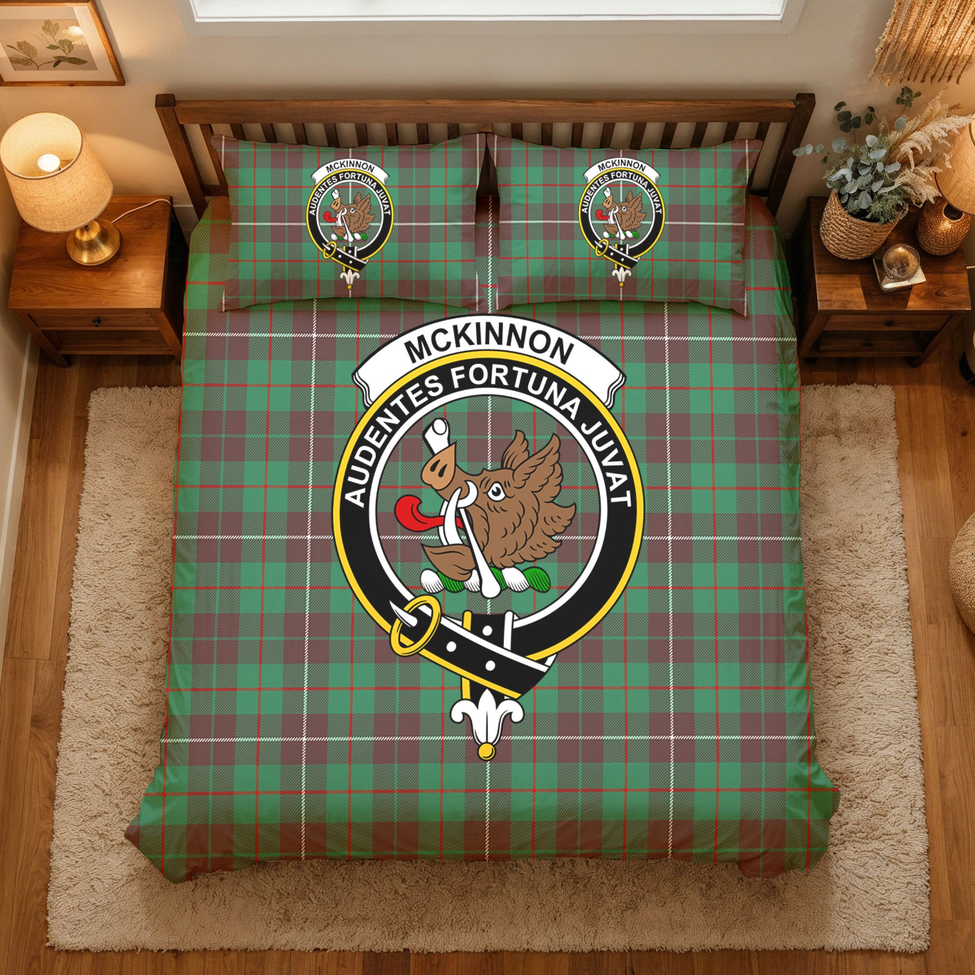 McKinnon Hunting Ancient Tartan Crest Bedding Set