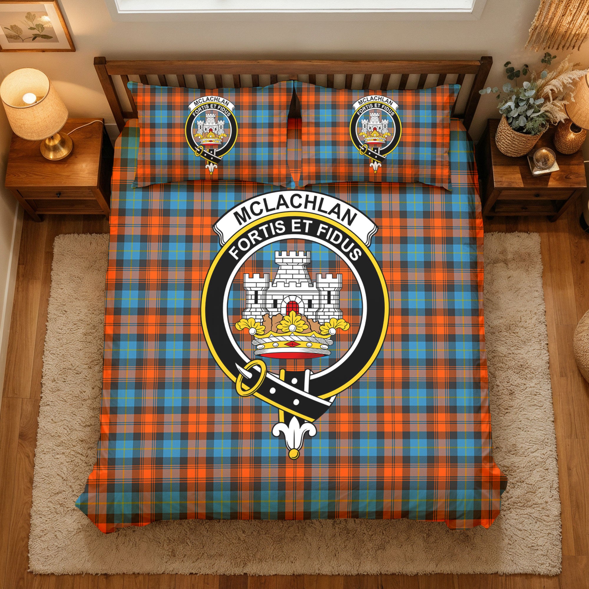 McLachlan Ancient Tartan Crest Bedding Set