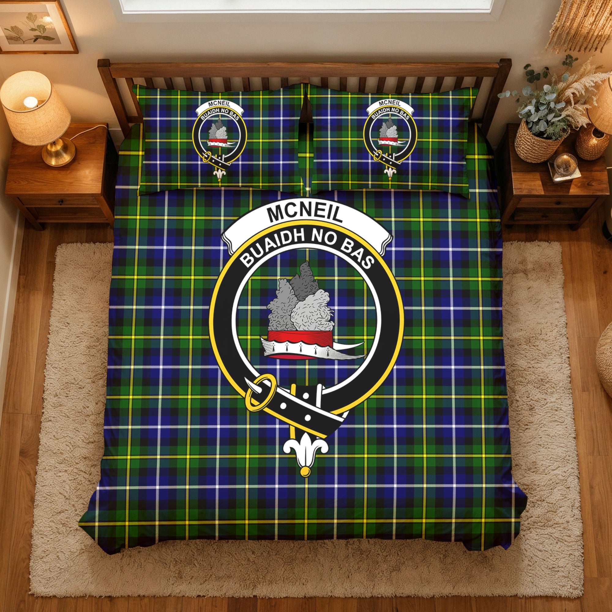 McNeil of Barra Modern Tartan Crest Bedding Set