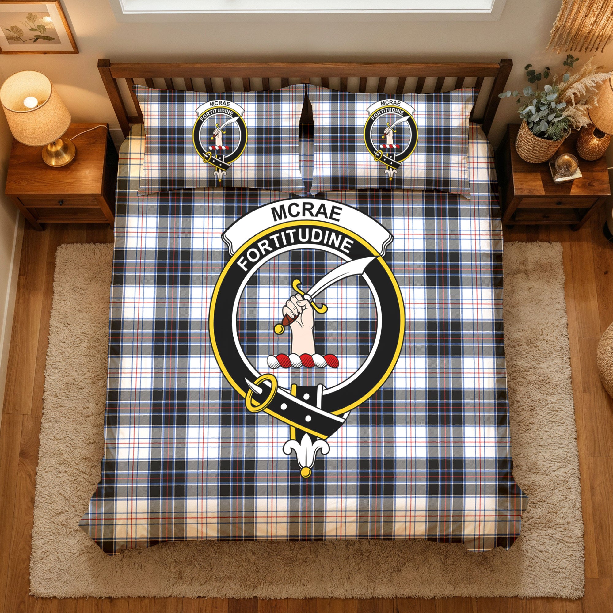 McRae Dress Modern Tartan Crest Bedding Set