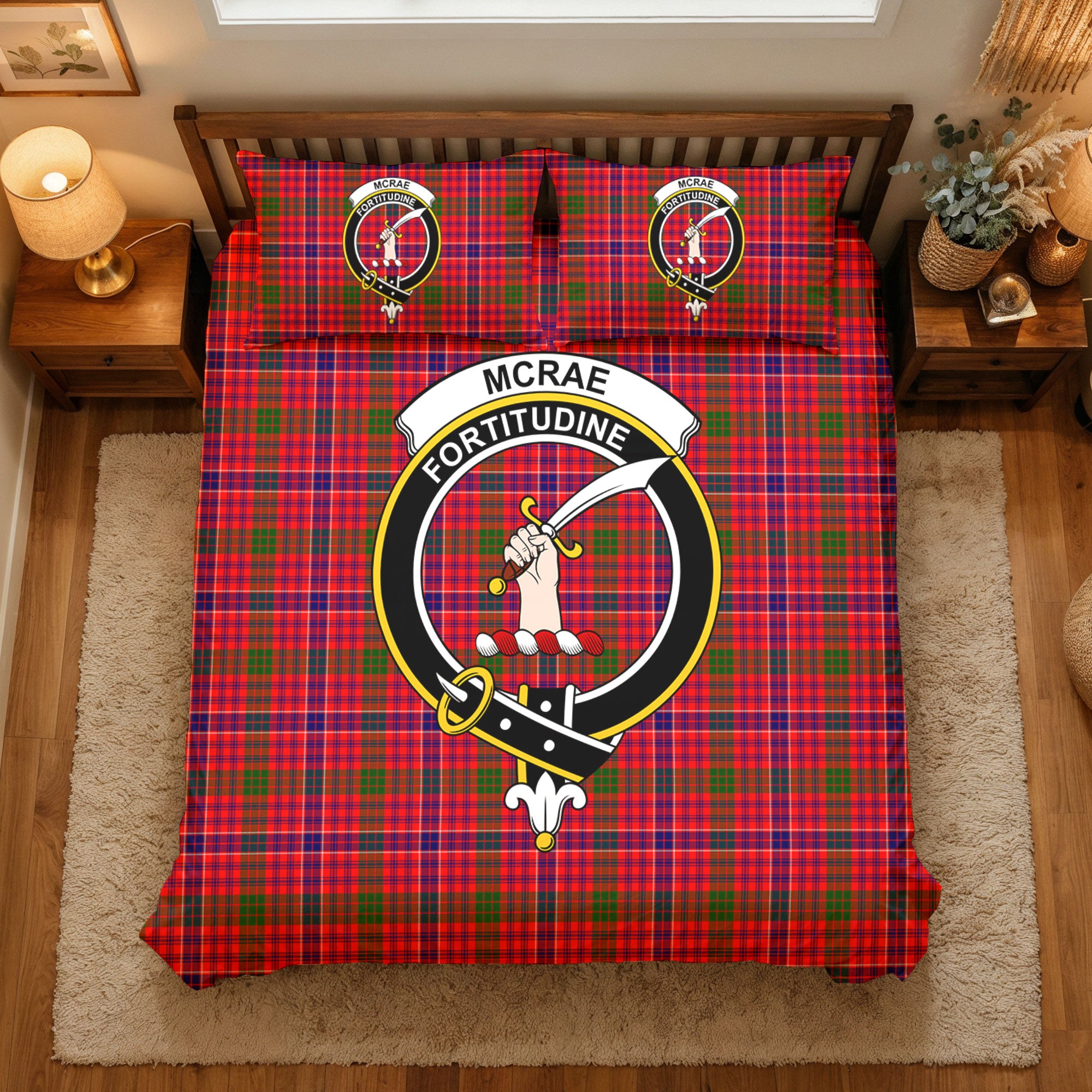 McRae Modern Tartan Crest Bedding Set