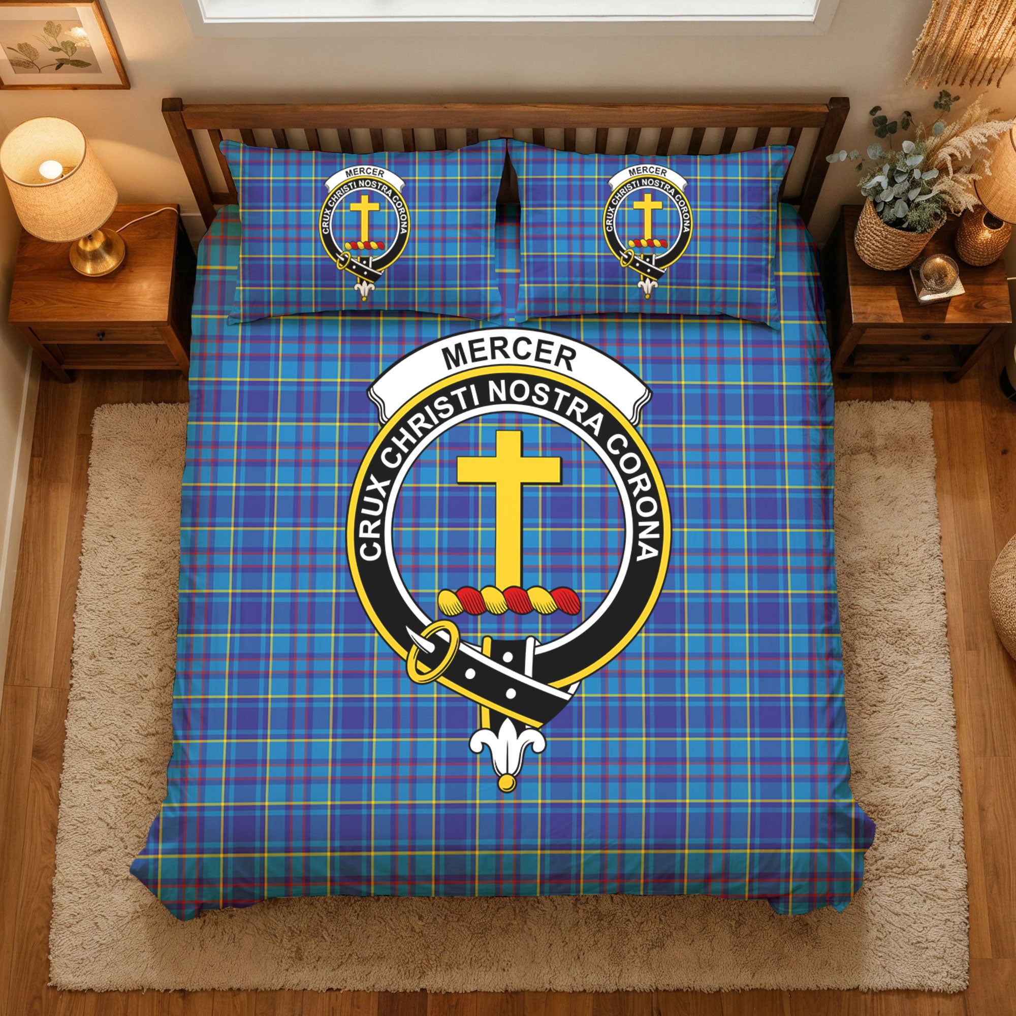 Mercer Modern Tartan Crest Bedding Set