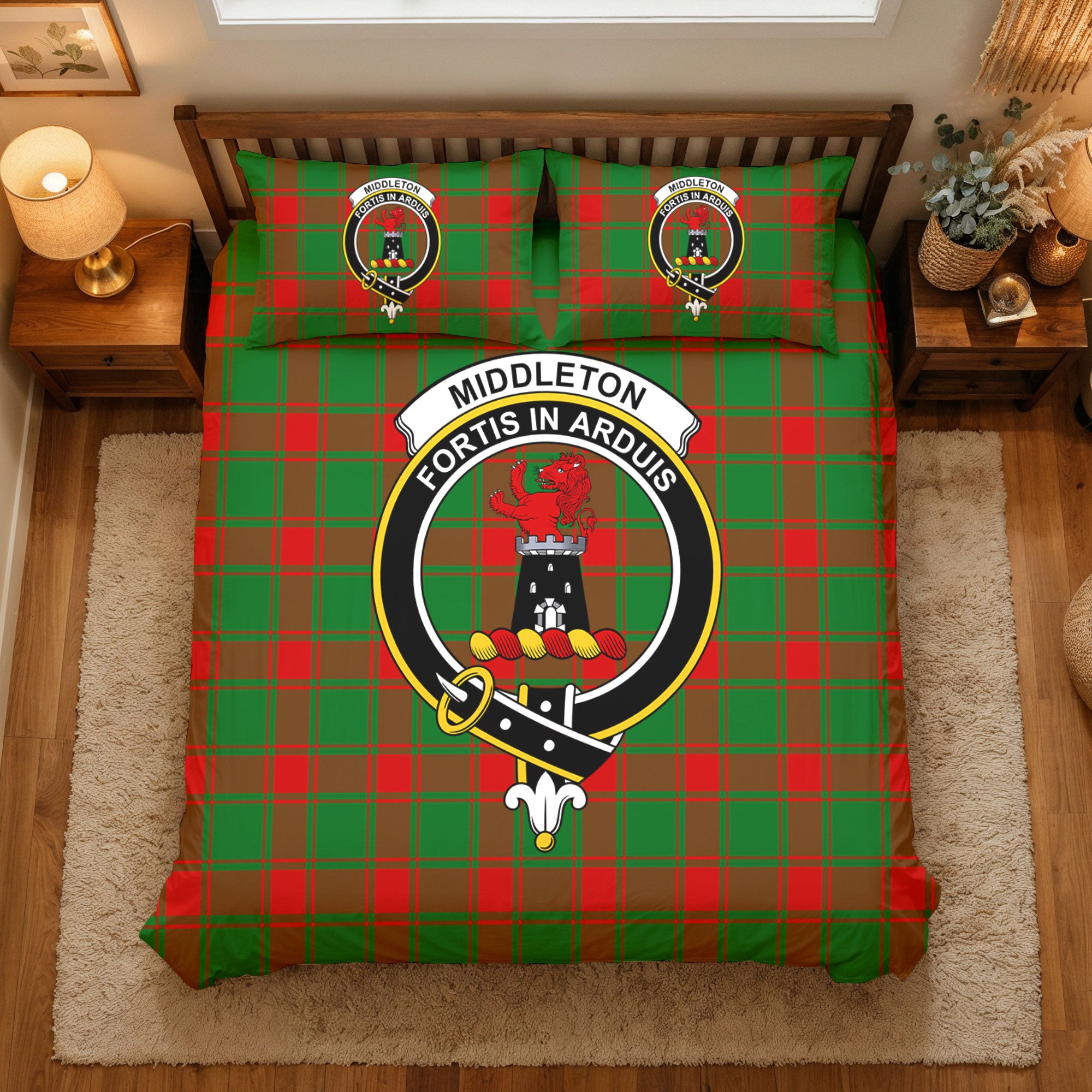 Middleton Modern Tartan Crest Bedding Set