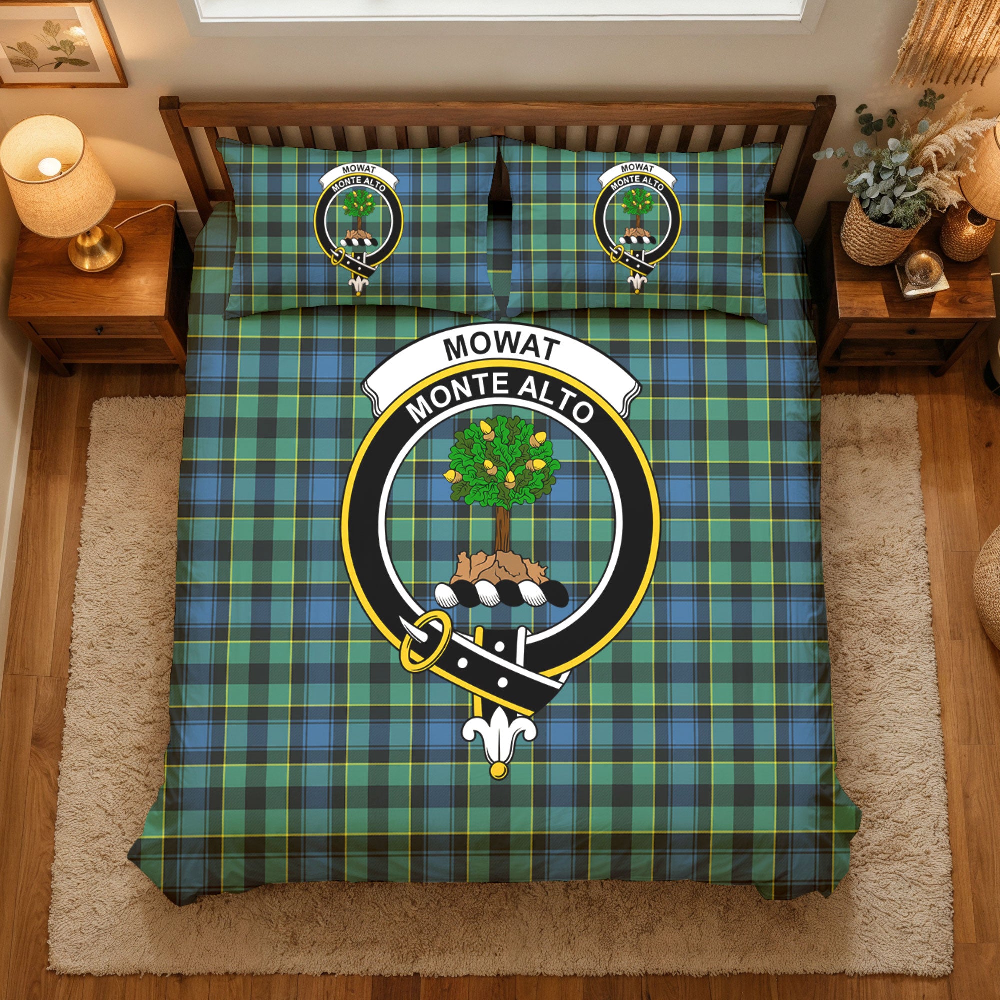 Mowat Ancient Tartan Crest Bedding Set