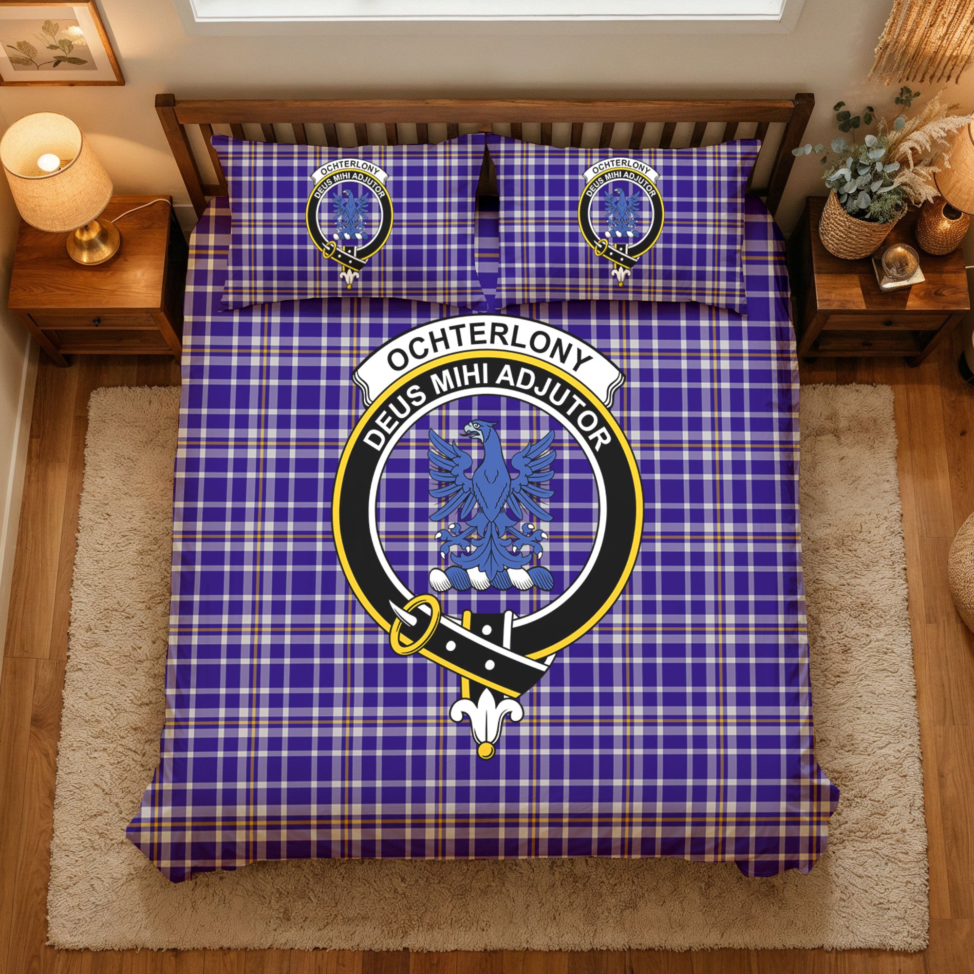 Ochterlony Tartan Crest Bedding Set