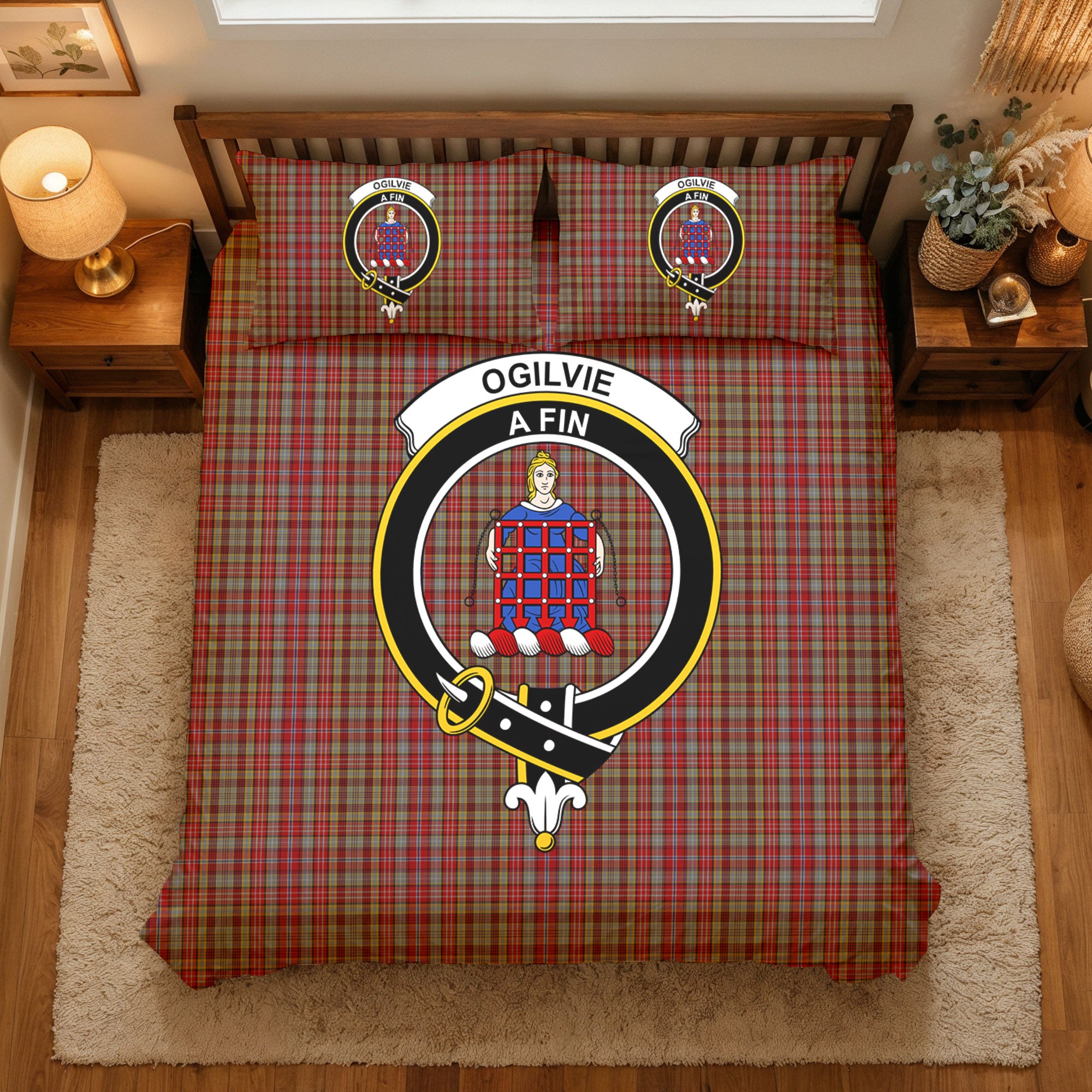 Ogilvie Tartan Crest Bedding Set