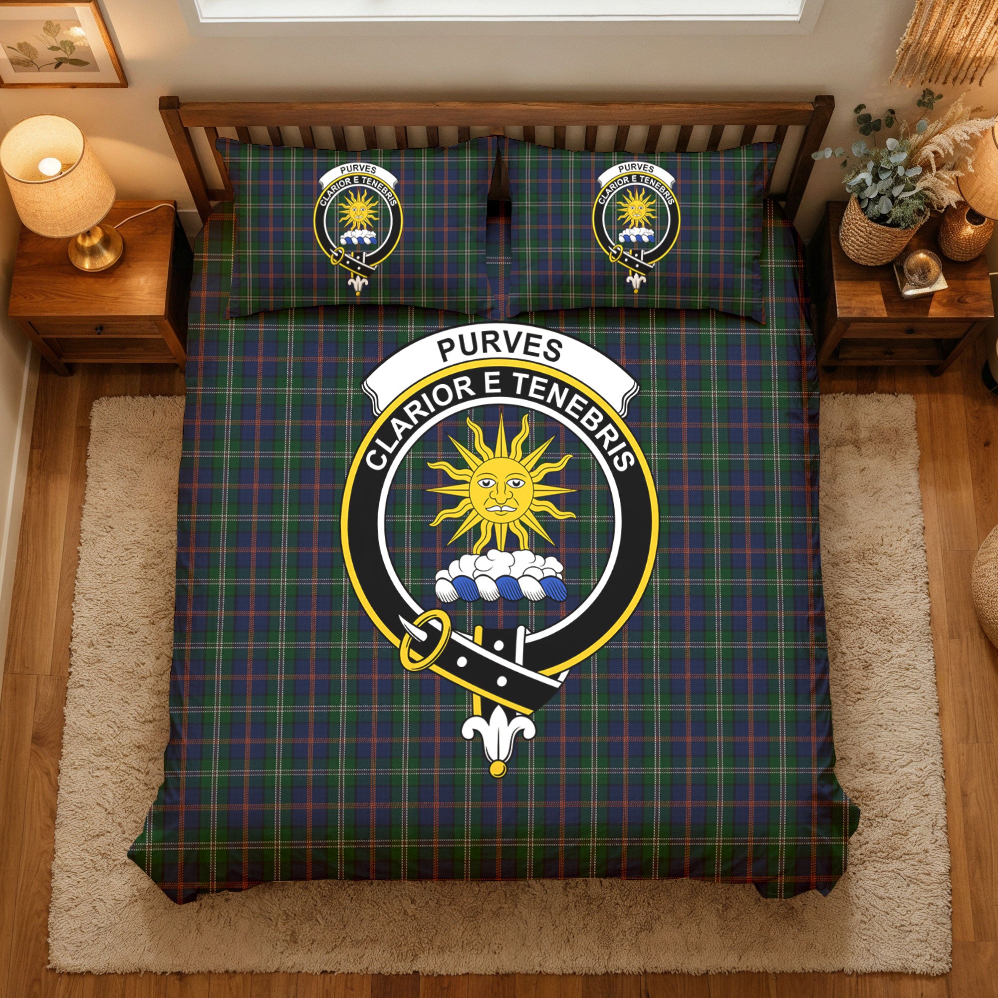 Purves Tartan Crest Bedding Set