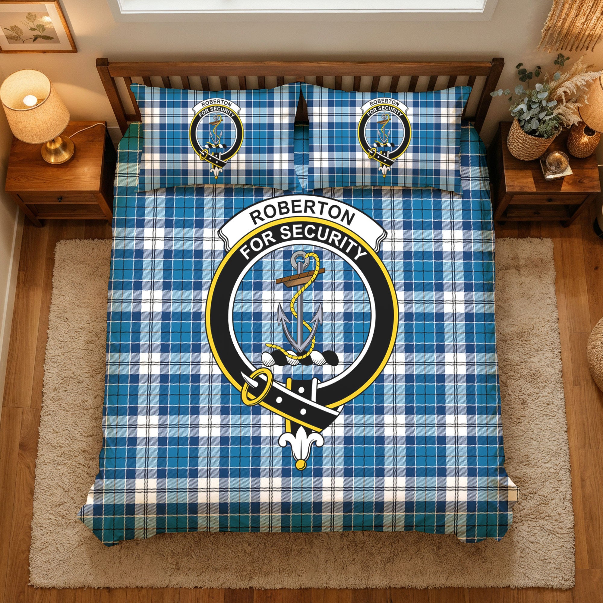 Roberton Tartan Crest Bedding Set