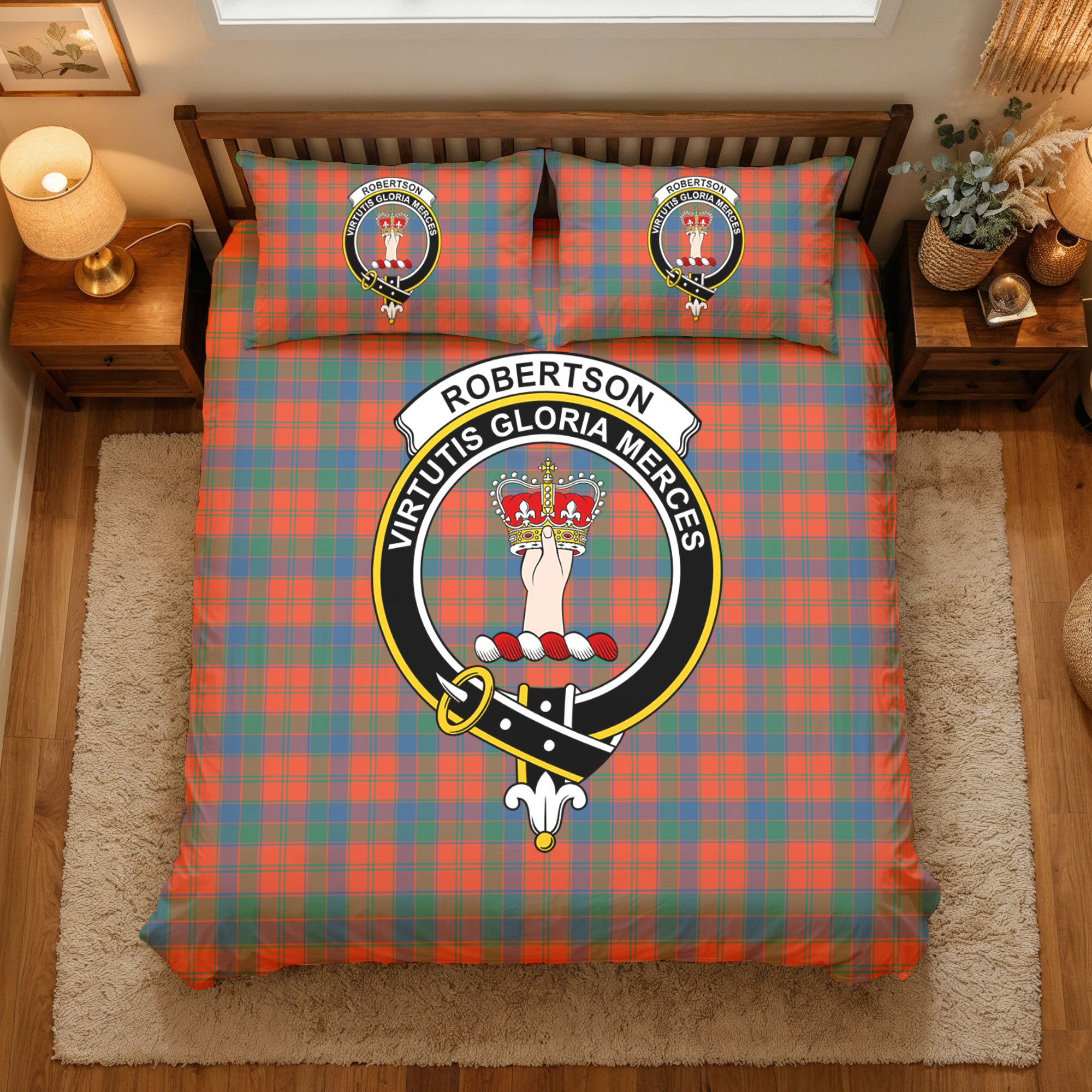 Robertson Ancient Tartan Crest Bedding Set