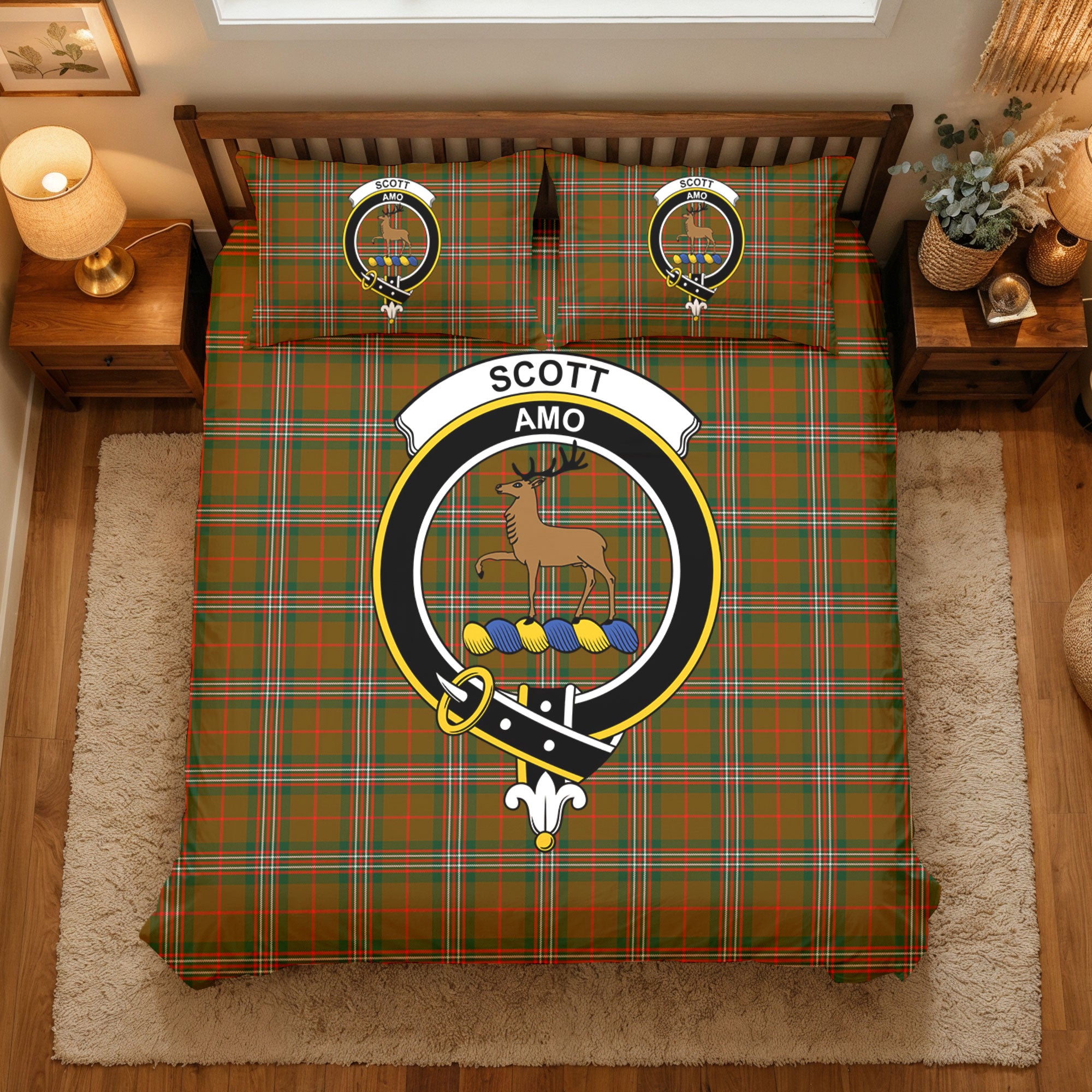 Scott Brown Modern Tartan Crest Bedding Set