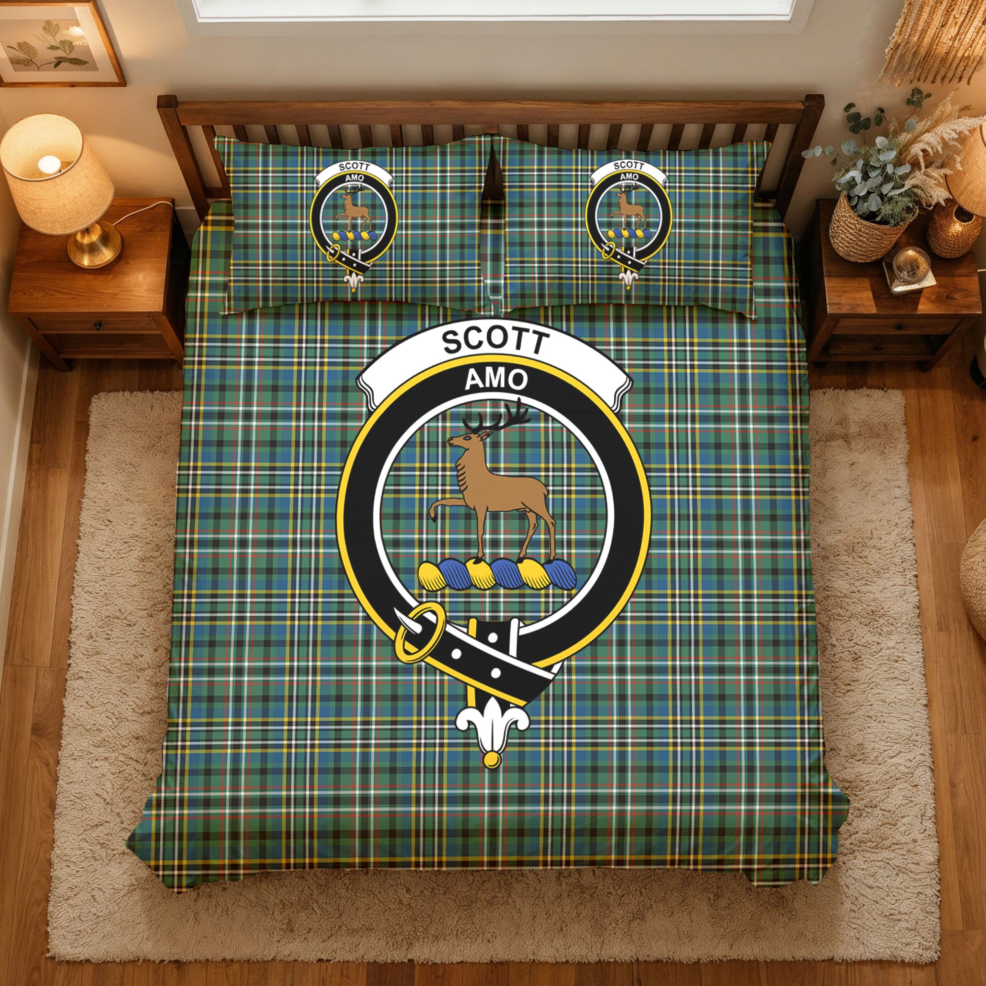 Scott Green Ancient Tartan Crest Bedding Set
