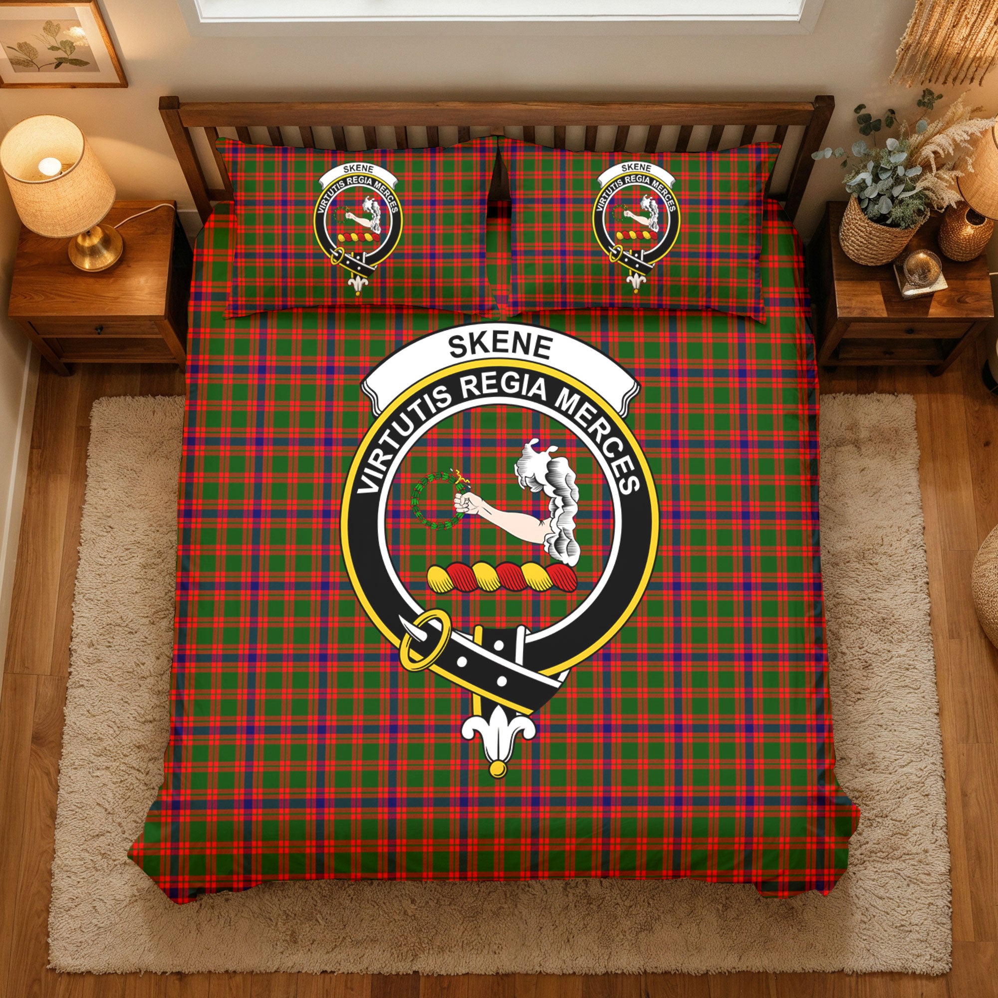 Skene Modern Tartan Crest Bedding Set