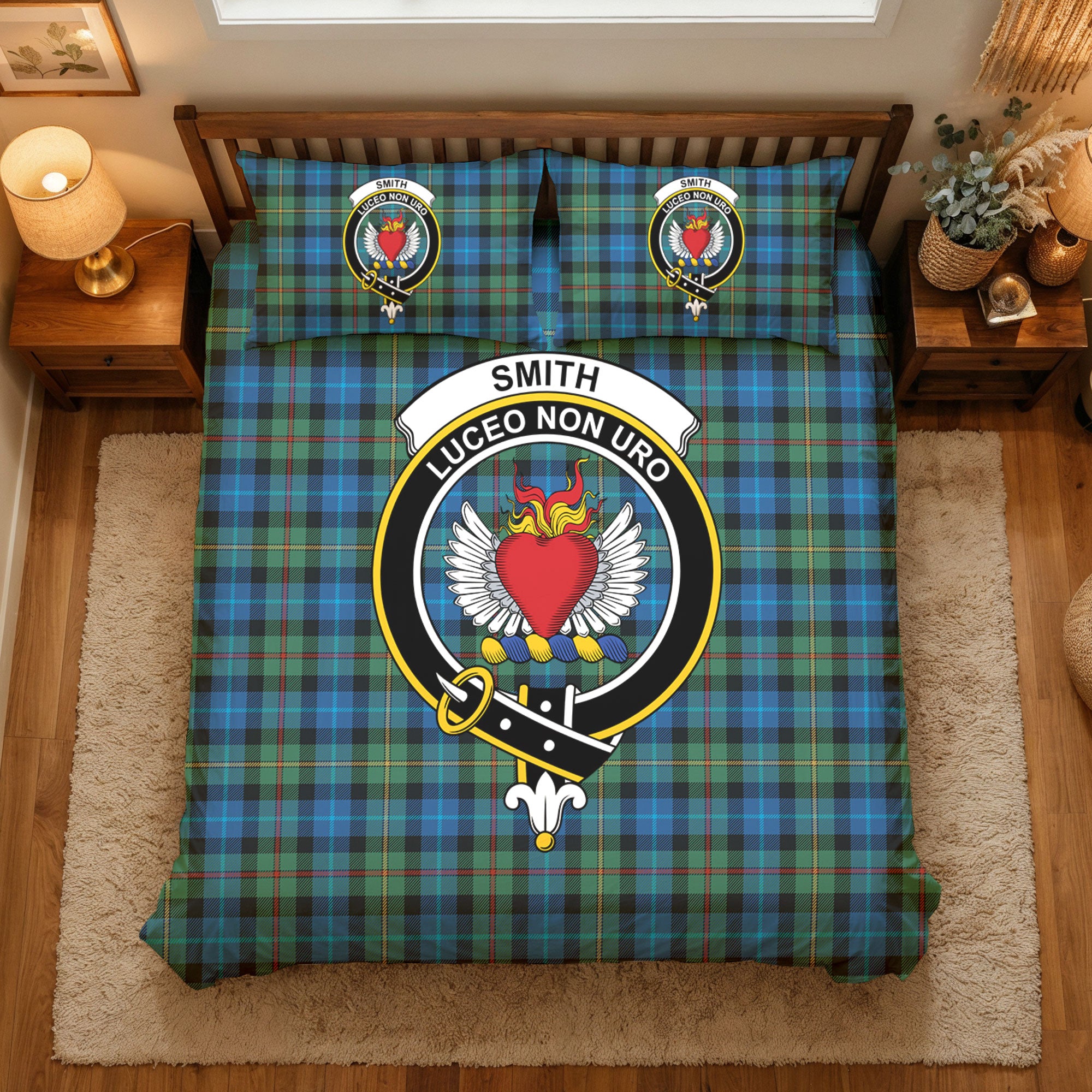 Smith Ancient Tartan Crest Bedding Set