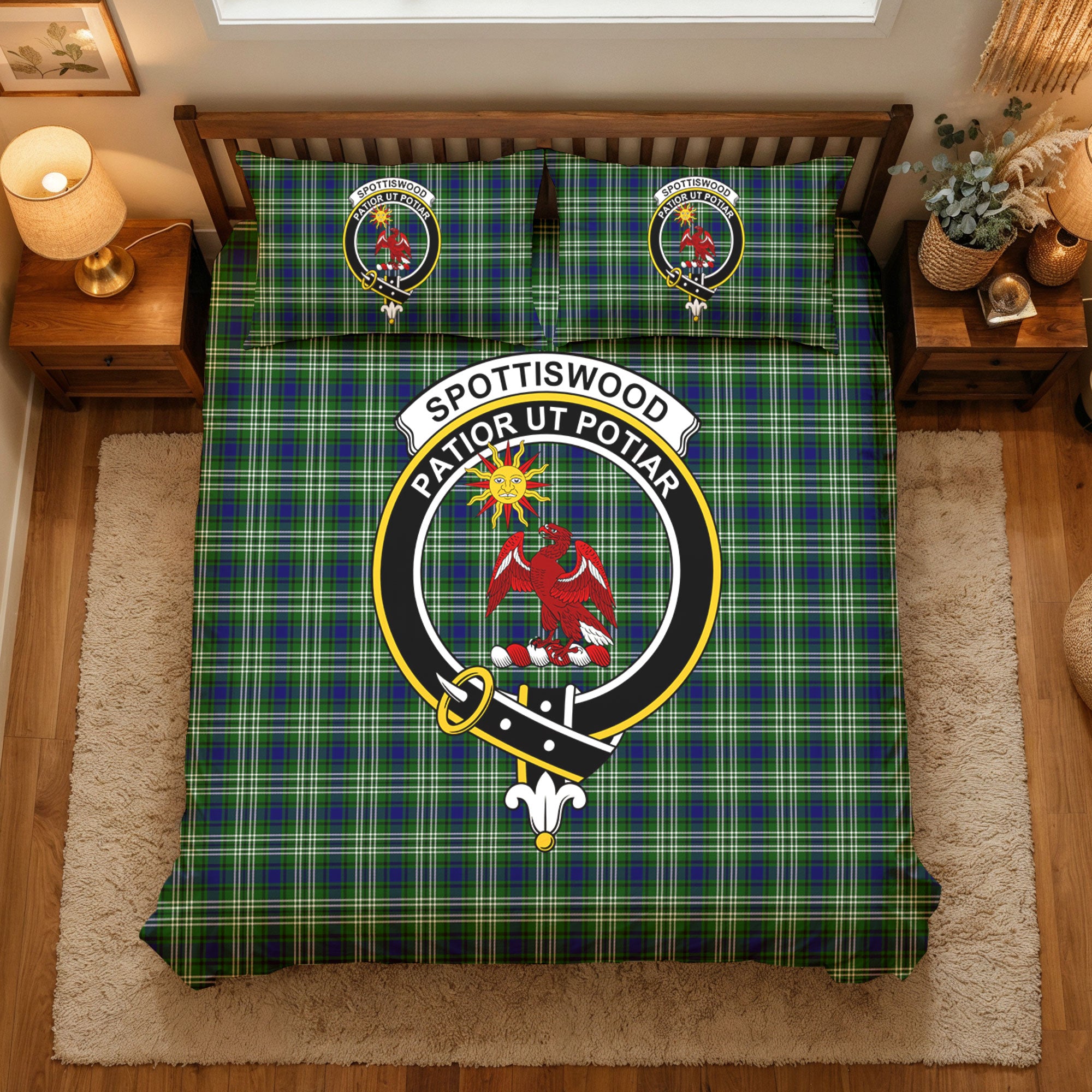 Spottiswood Tartan Crest Bedding Set