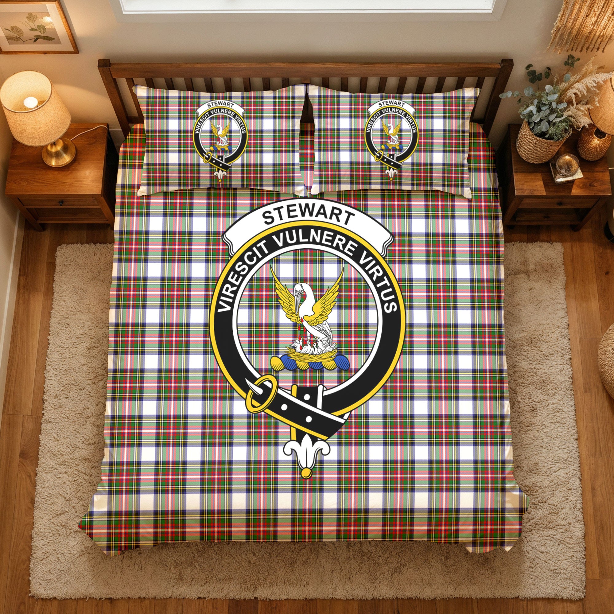 Stewart Dress Modern Tartan Crest Bedding Set