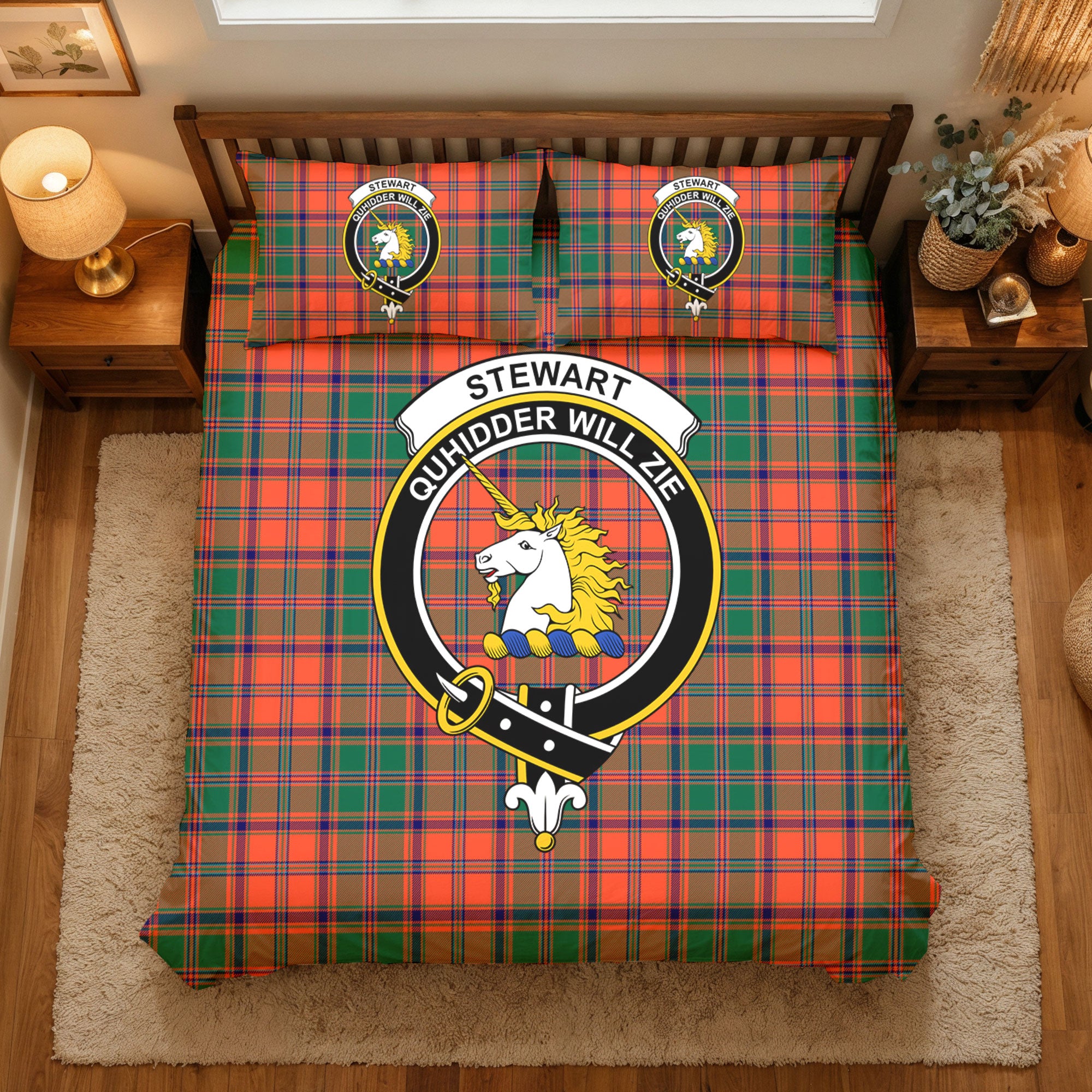 Stewart of Appin Ancient Tartan Crest Bedding Set