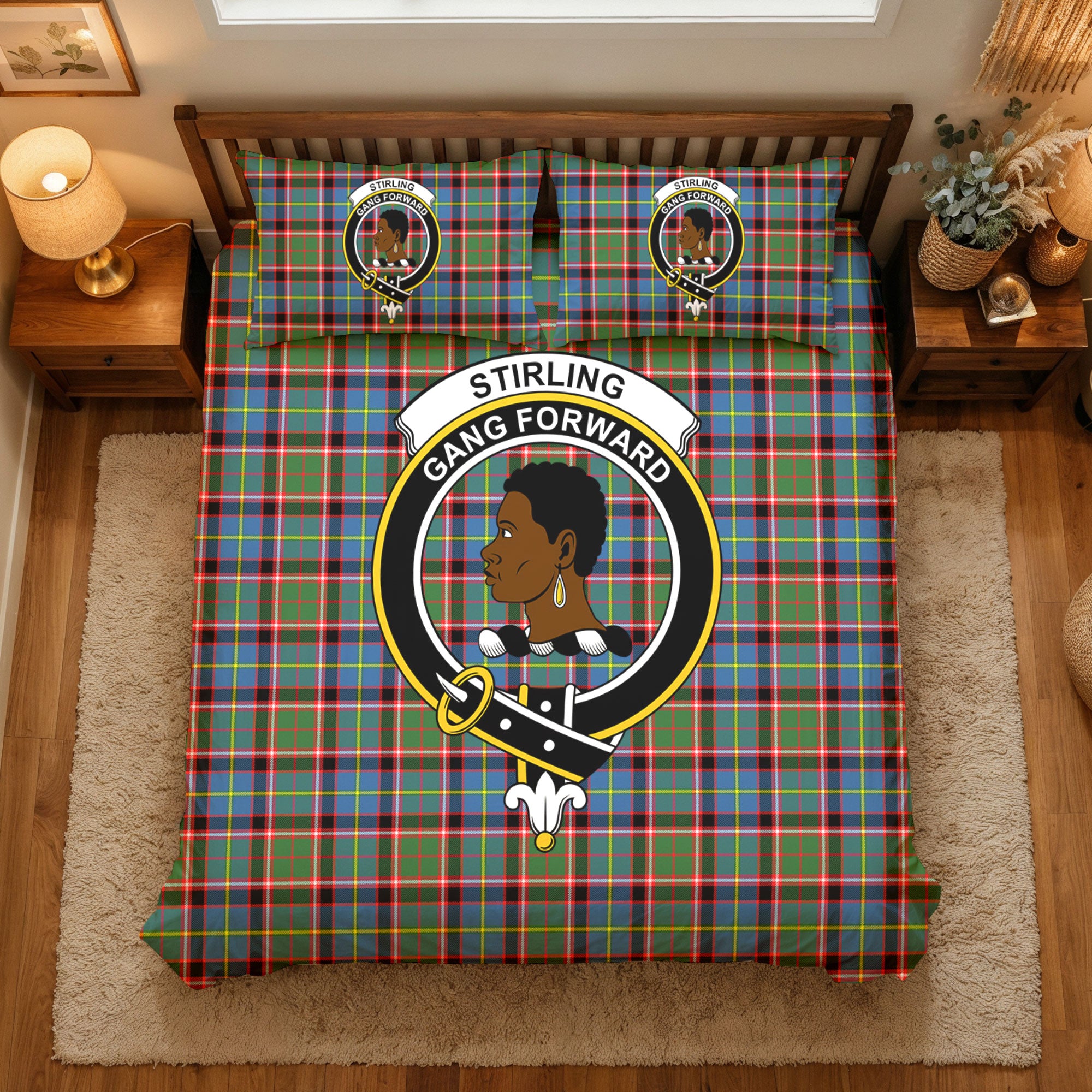 Stirling (of Keir) Tartan Crest Bedding Set