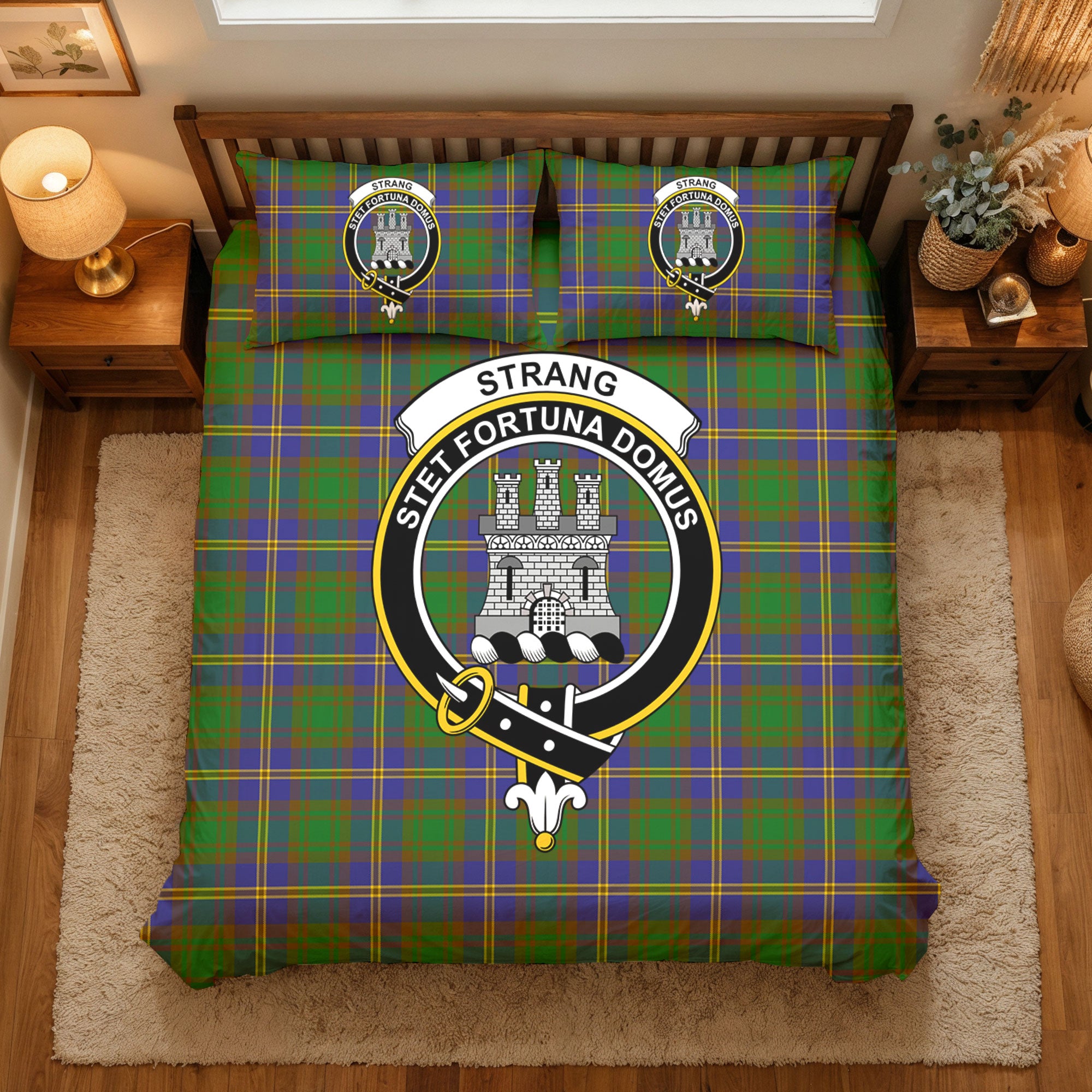 Strang (or Strange) Tartan Crest Bedding Set