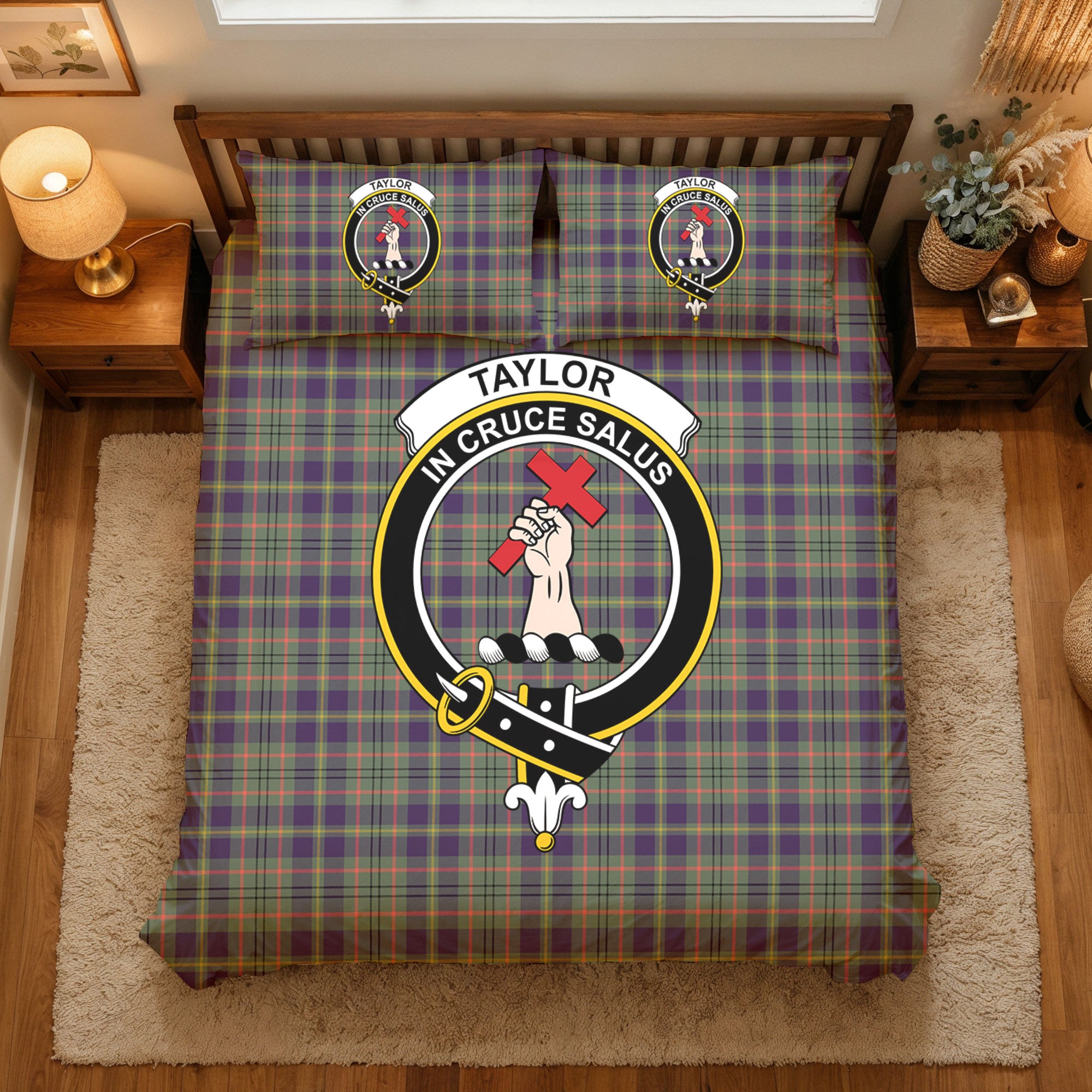 Taylor Weathered Tartan Crest Bedding Set
