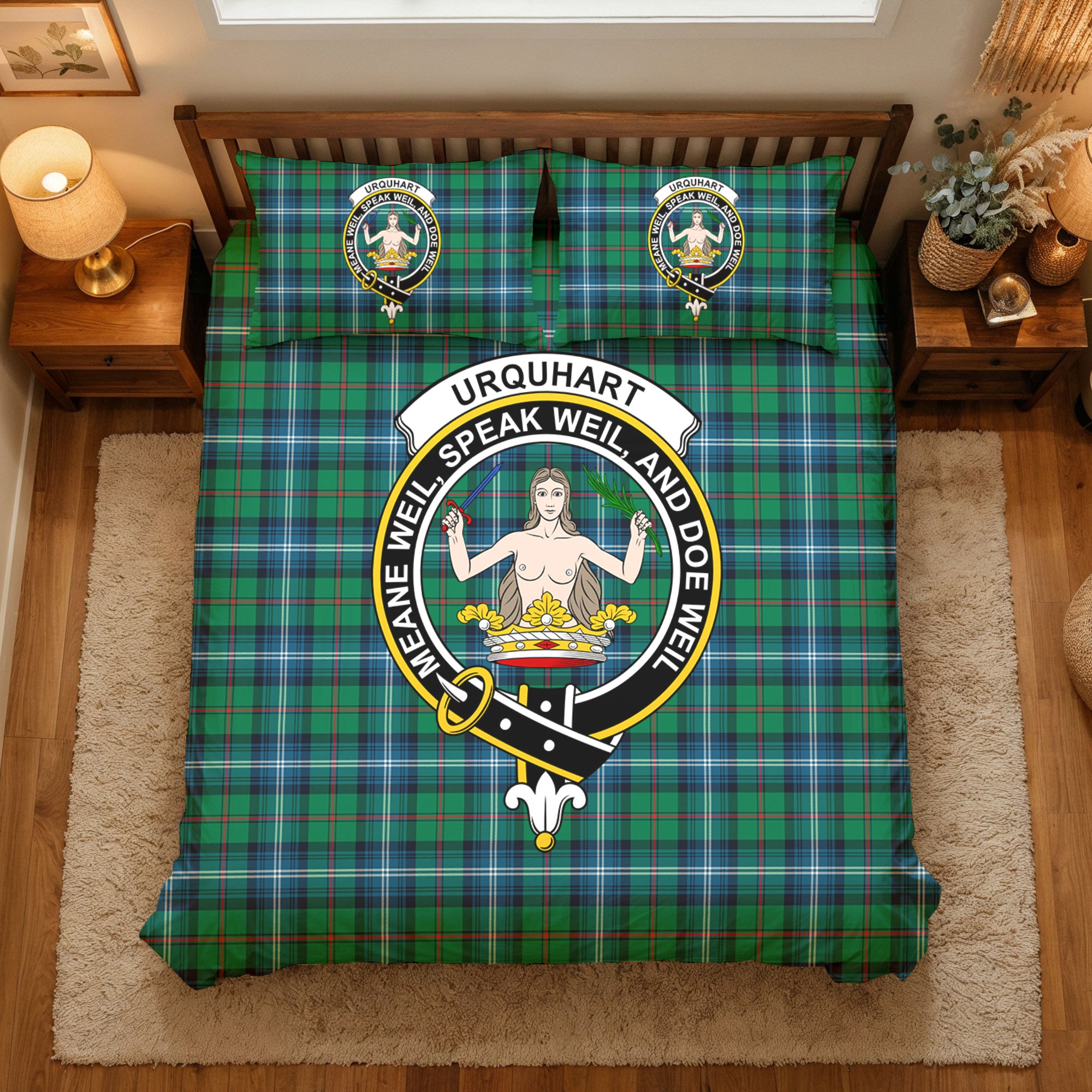 Urquhart Ancient Tartan Crest Bedding Set