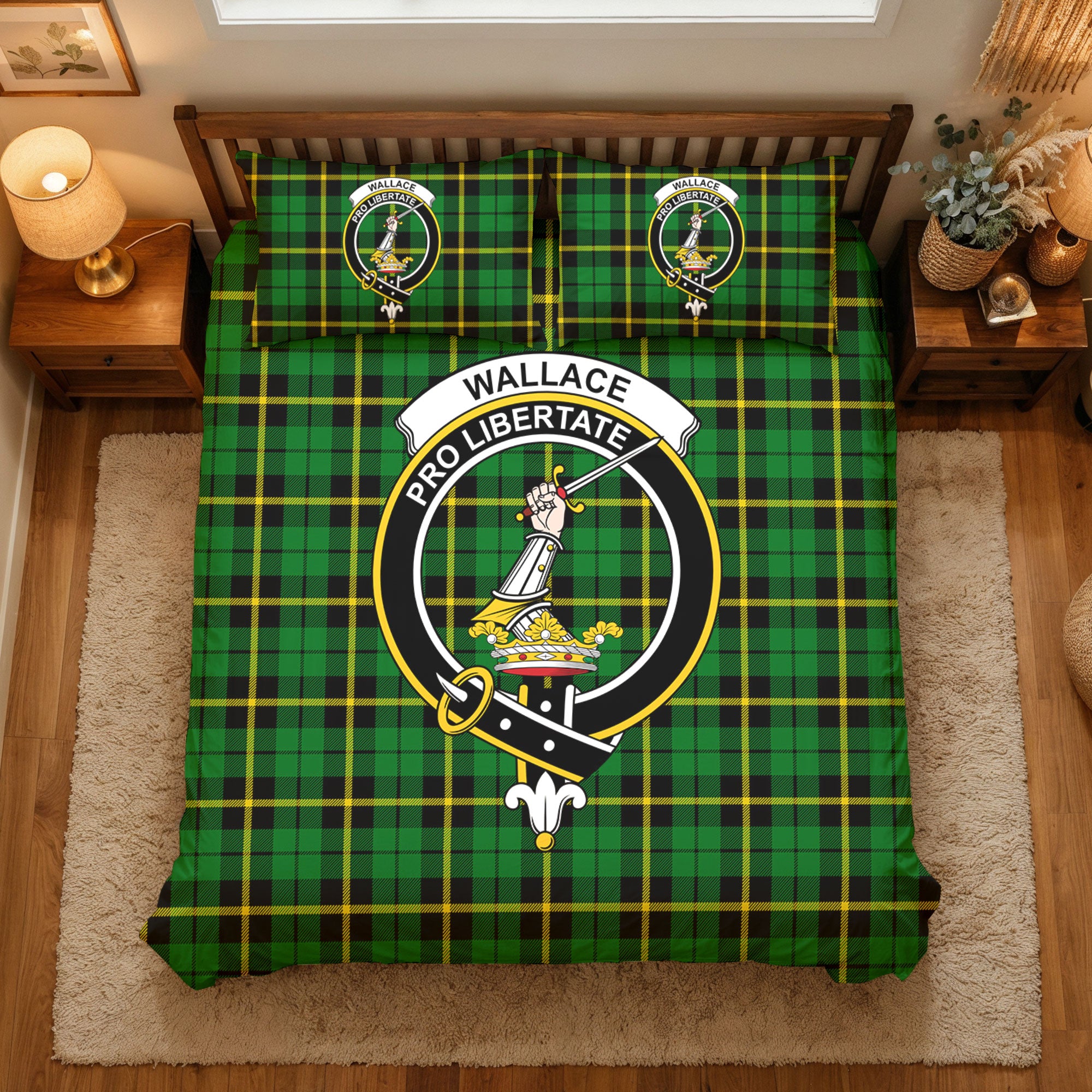 Wallace Hunting Modern Tartan Crest Bedding Set