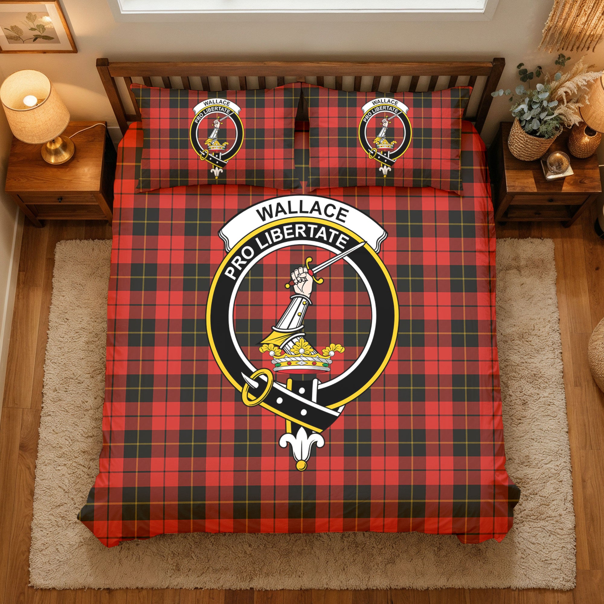 Wallace Weathered Tartan Crest Bedding Set