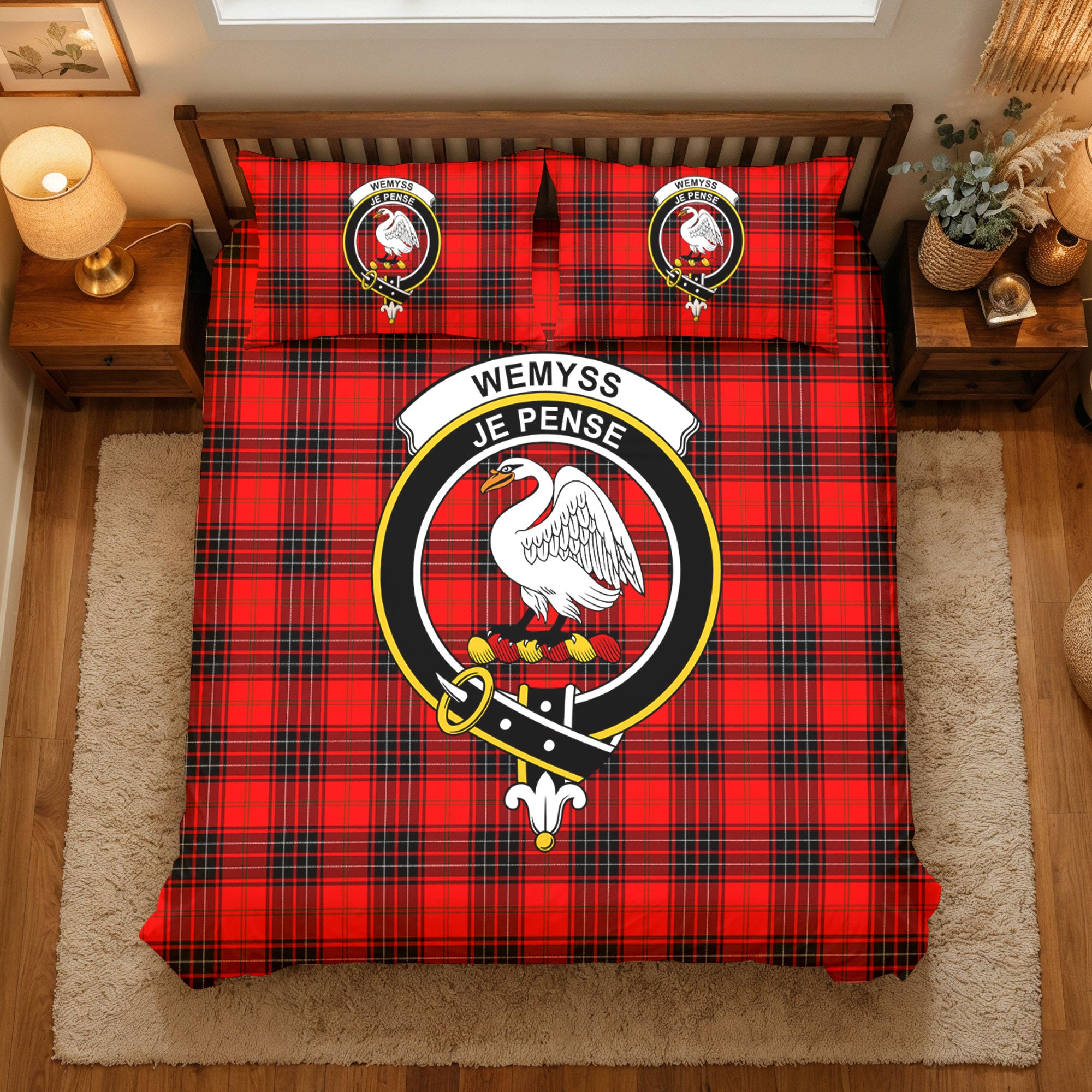 Wemyss Modern Tartan Crest Bedding Set