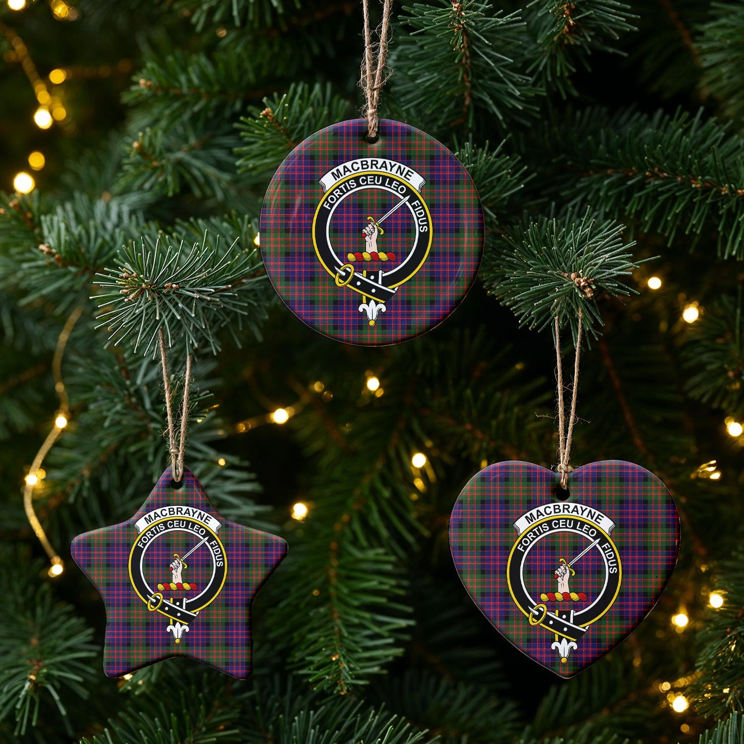 MacBrayne Tartan Crest Christmas Ceramic Ornament