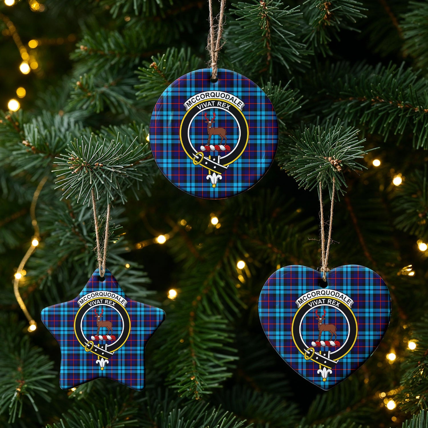 McCorquodale Tartan Crest Christmas Ceramic Ornament