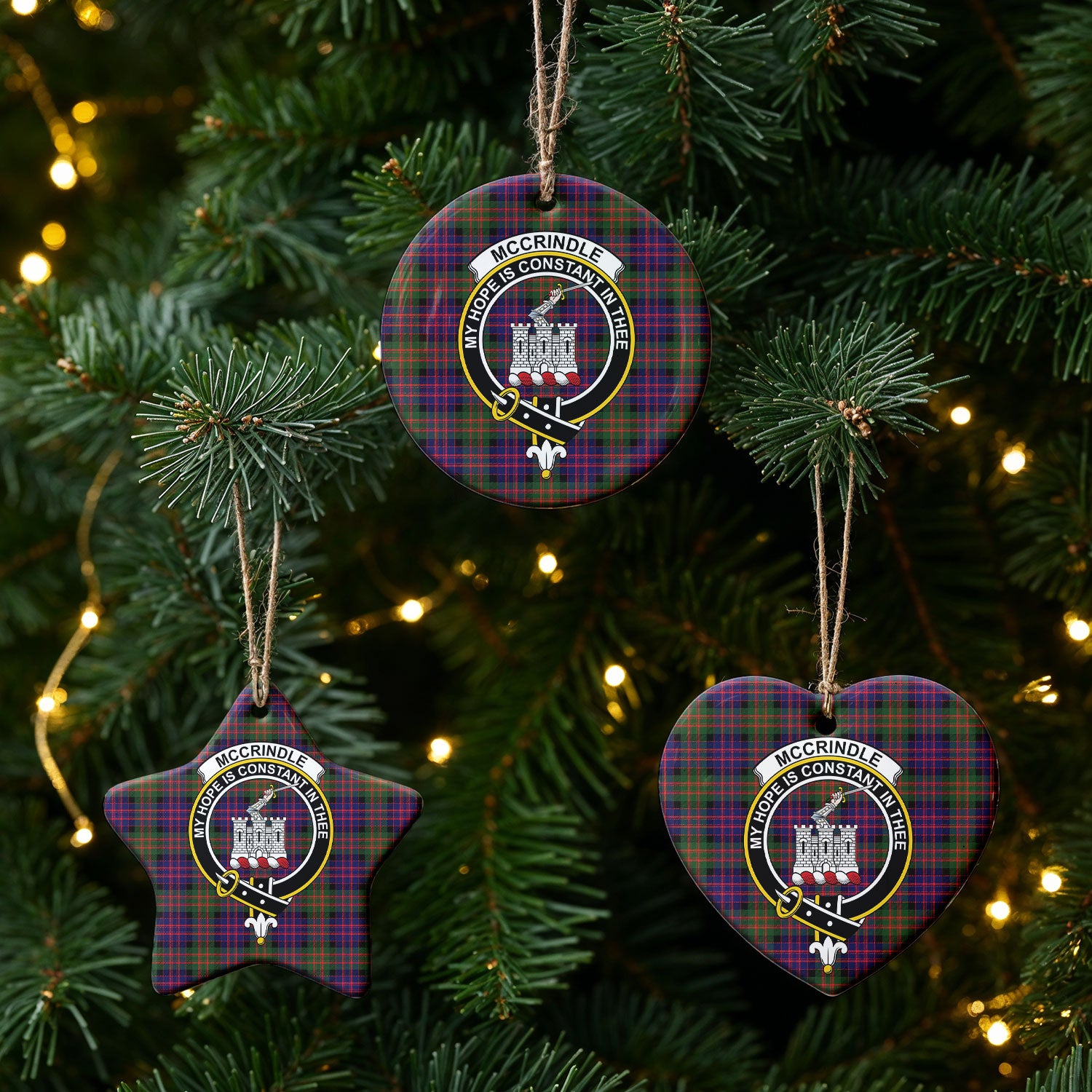 McCrindle Tartan Crest Christmas Ceramic Ornament