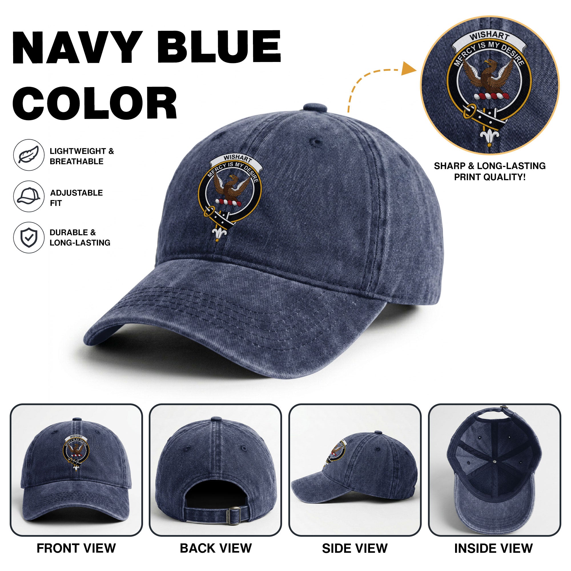 Wishart Crest Washed Classic Cap
