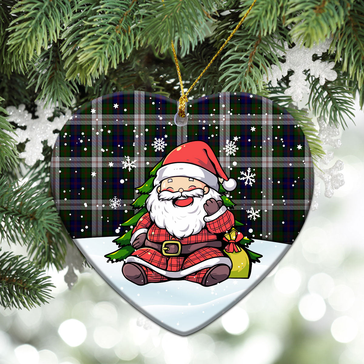 Blair Dress Tartan Christmas Ceramic Ornament - Scottish Santa Style