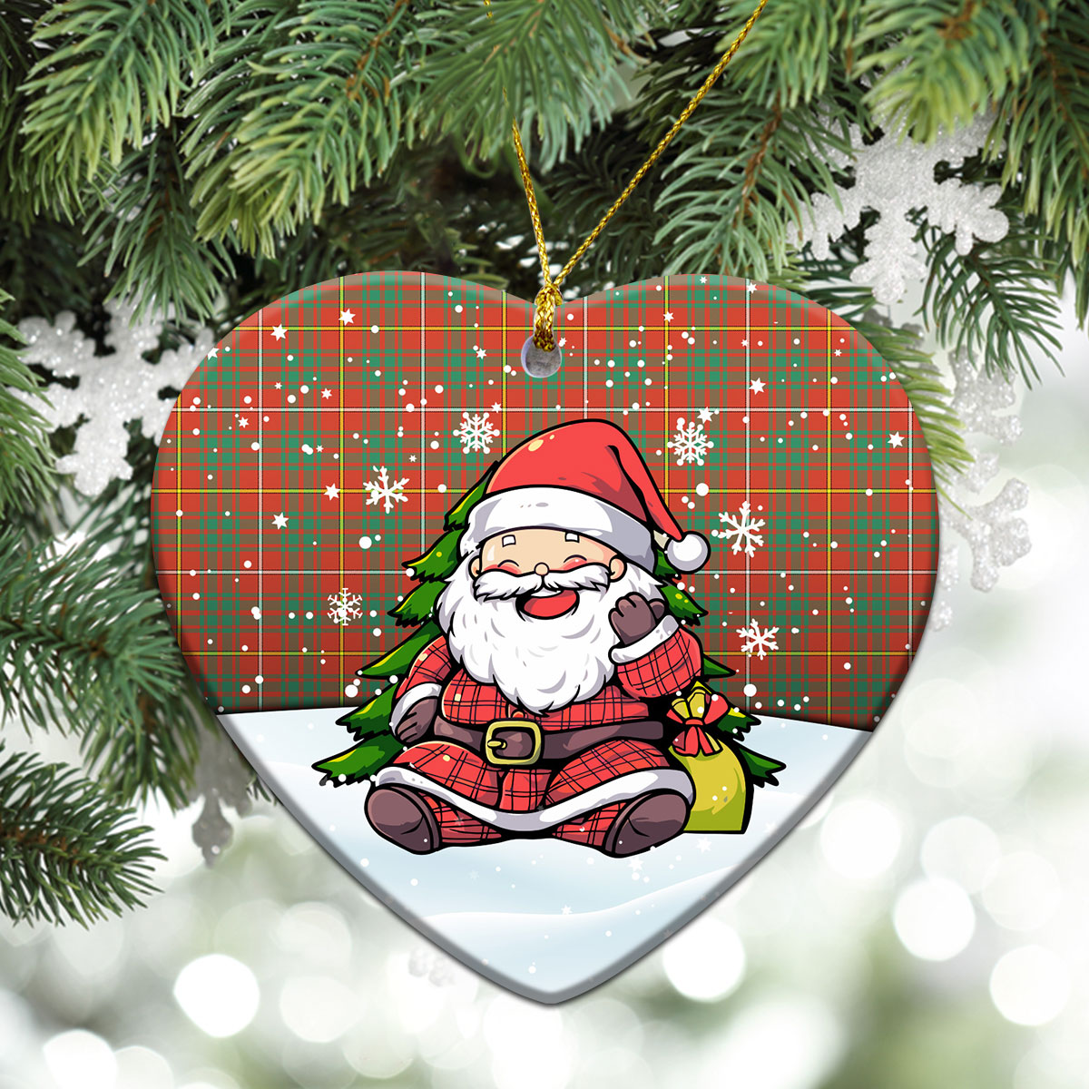 Bruce Ancient Tartan Christmas Ceramic Ornament - Scottish Santa Style