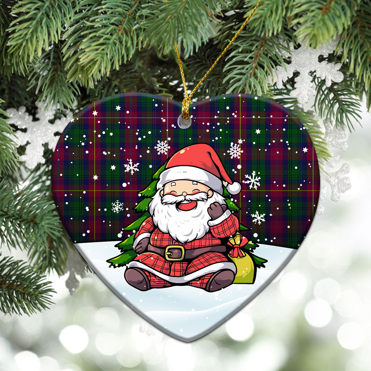 Cairns Tartan Christmas Ceramic Ornament - Scottish Santa Style