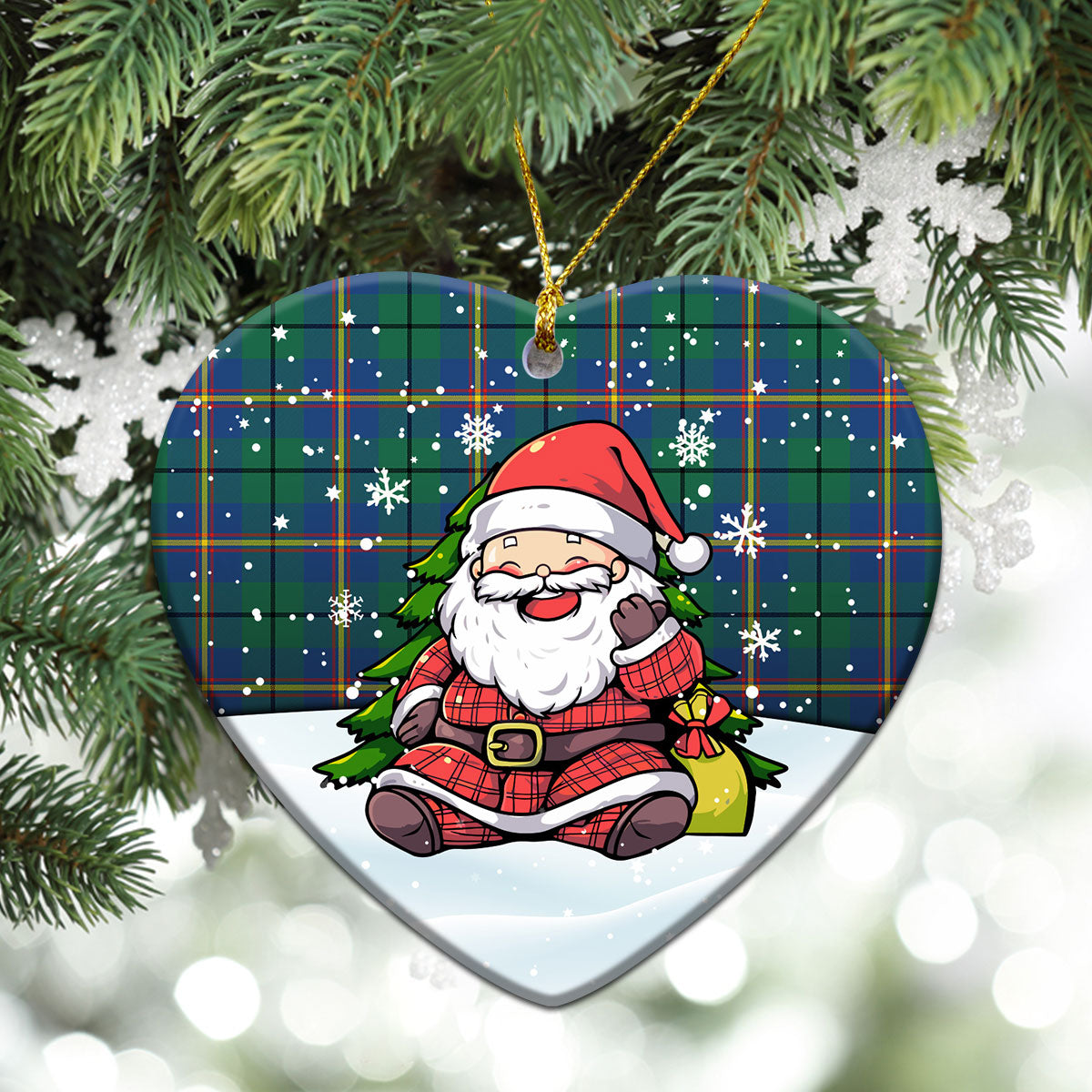 Carmichael Ancient Tartan Christmas Ceramic Ornament - Scottish Santa Style