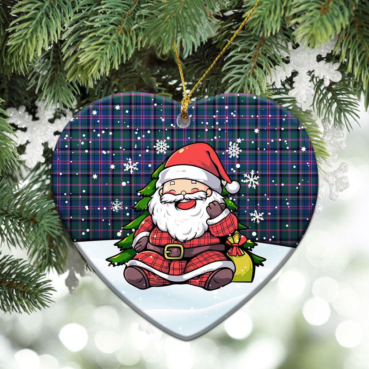 Cooper Ancient Tartan Christmas Ceramic Ornament - Scottish Santa Style